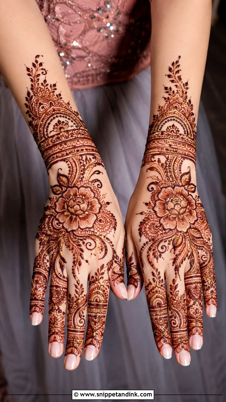 Glitter Fancy Mehndi Design - Snippet and Ink - 35 Fancy Mehndi Designs