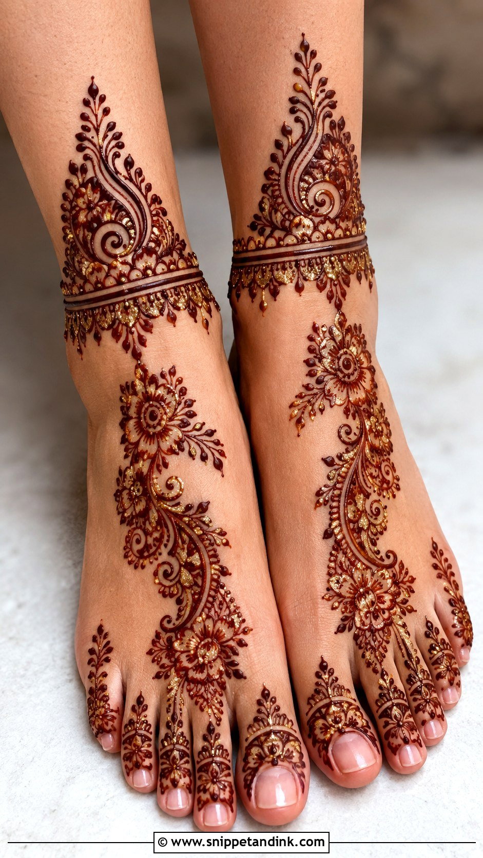Glitter Feet Mehndi Design - Snippet and Ink - 35 Feet Mehndi Designs