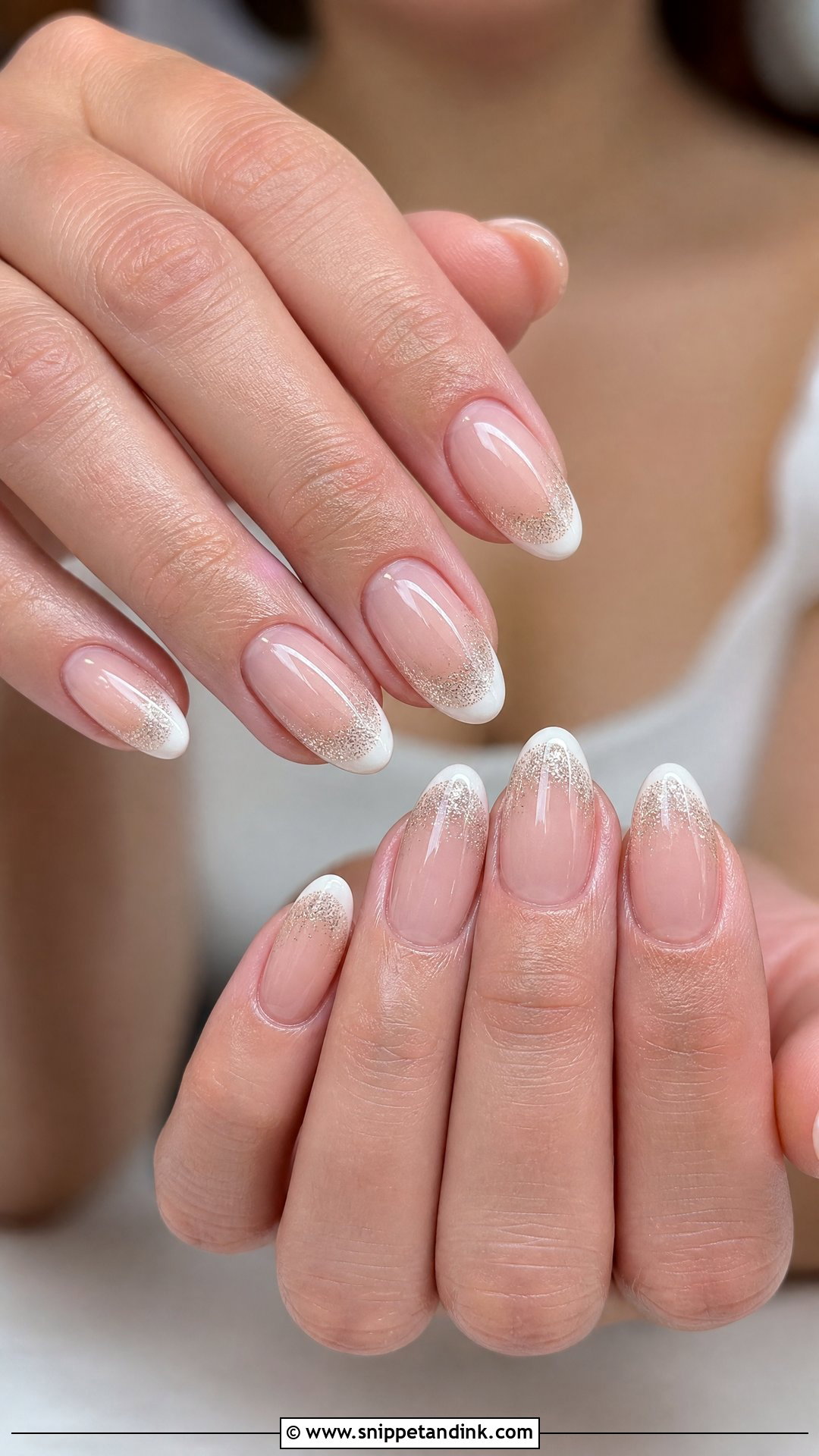Glitter French Bridal Manicure - Snippet and Ink - 25 Bridal French Manicure Ideas