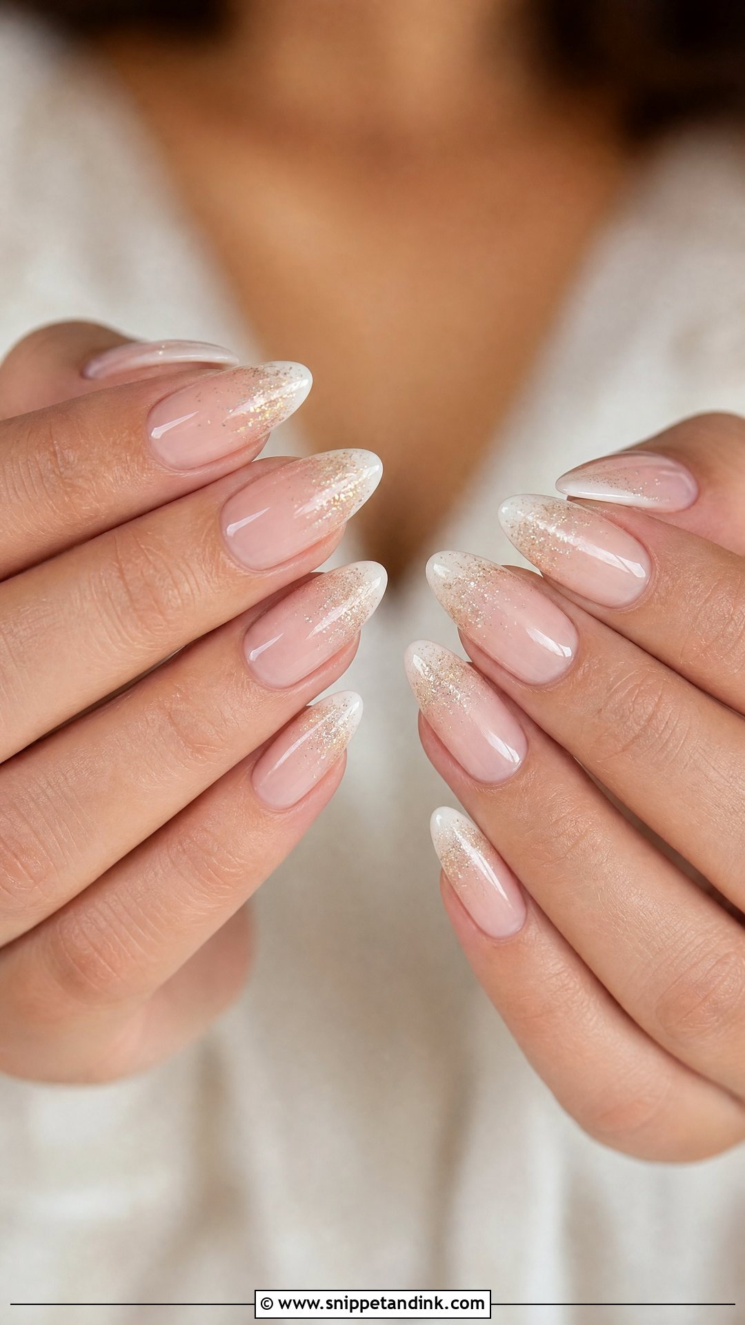 Glitter French Bride Wedding Nails - Snippet and Ink - 25 Elegant French Bride Wedding Nails