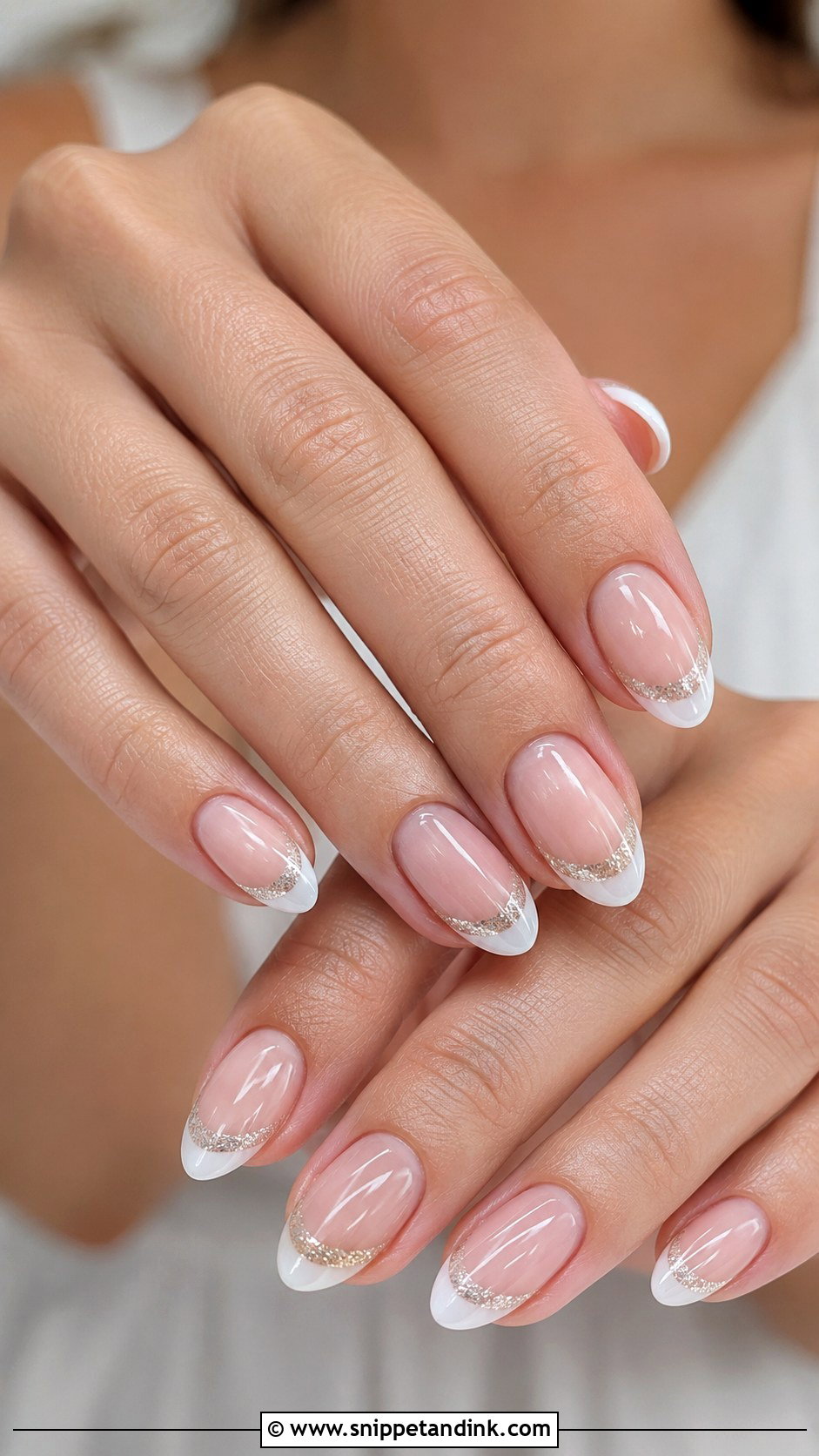Glitter French Manicure Wedding Nails - Snippet and Ink - 20 French Manicure Wedding Nails
