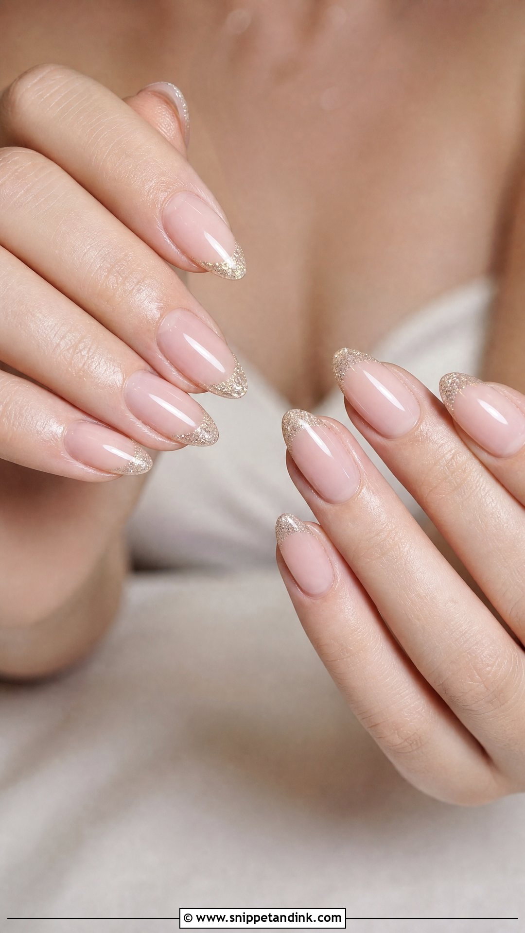 Glitter French Tip Wedding Nails - Snippet and Ink - 25 French Tip Wedding Nails