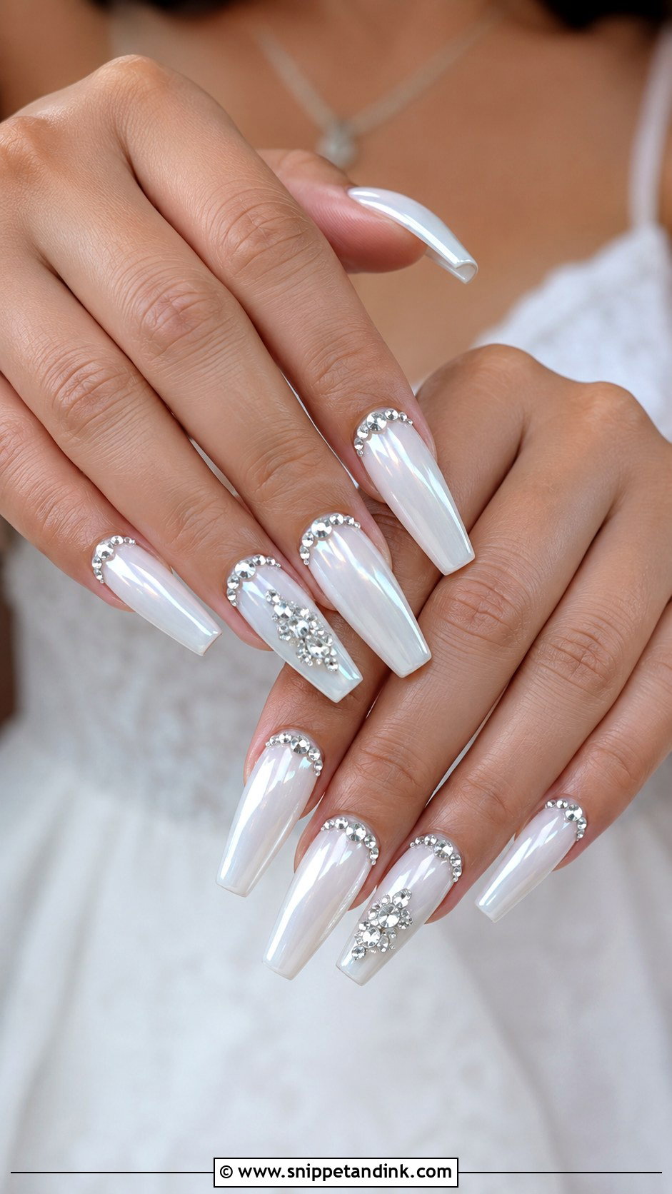 Glitter French Tip Wedding Nails - Snippet and Ink - 20 Bling Wedding Nails