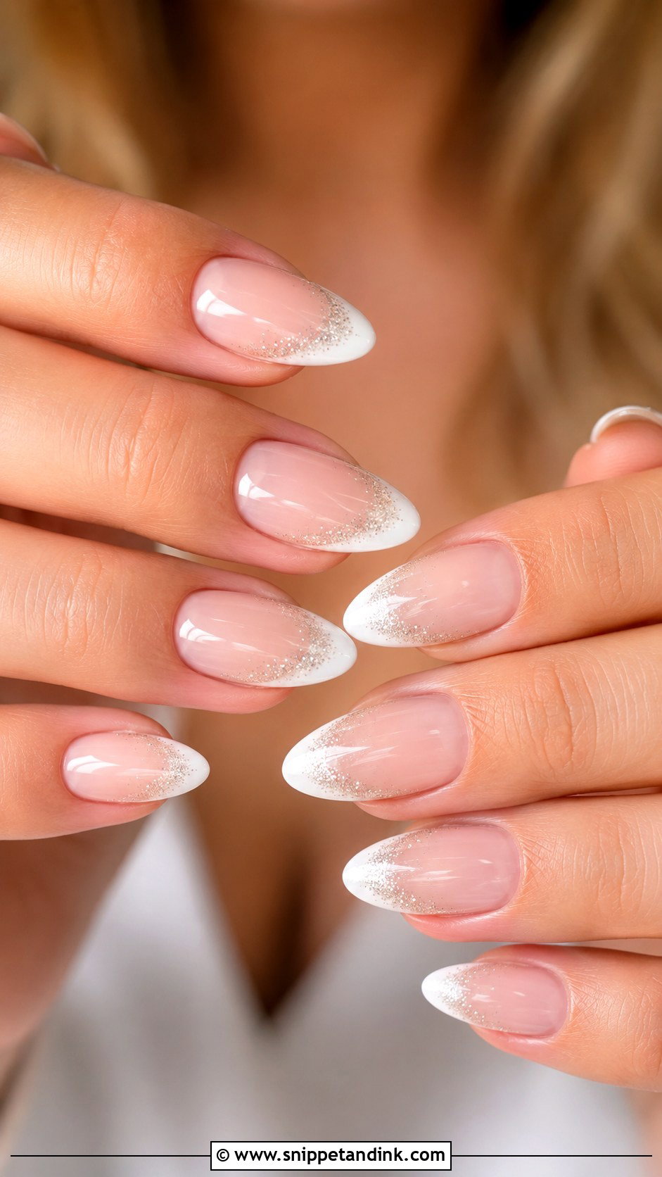 Glitter French Wedding Nails - Snippet and Ink - 20 French Wedding Nails for Bride