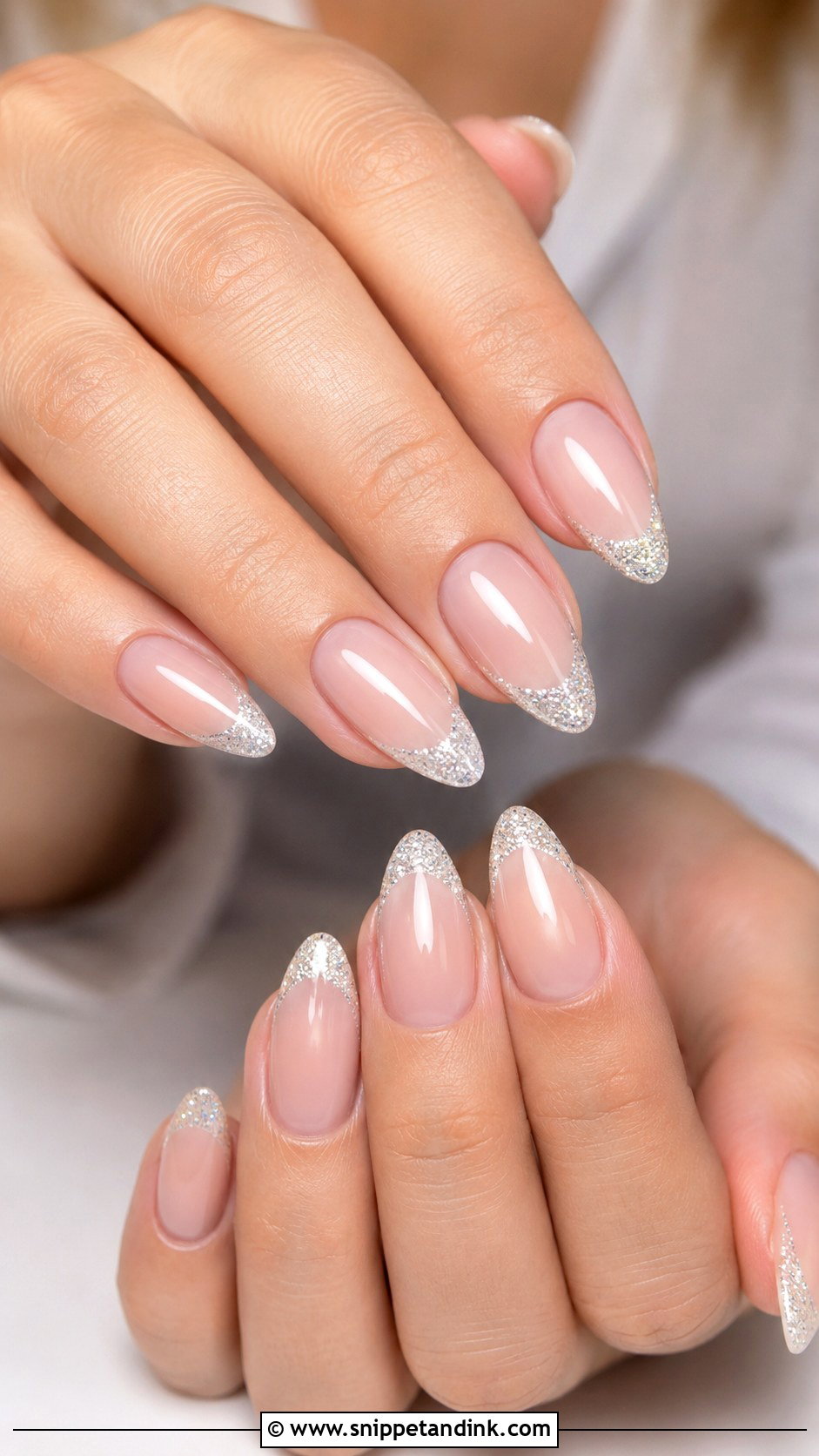 Glitter French Wedding Nails - Snippet and Ink - 20 Sparkly Wedding Nails