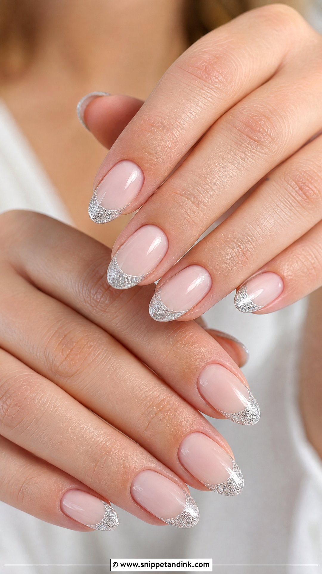 Glitter French Wedding Nails - Snippet and Ink - 25 Glitter Wedding Nails