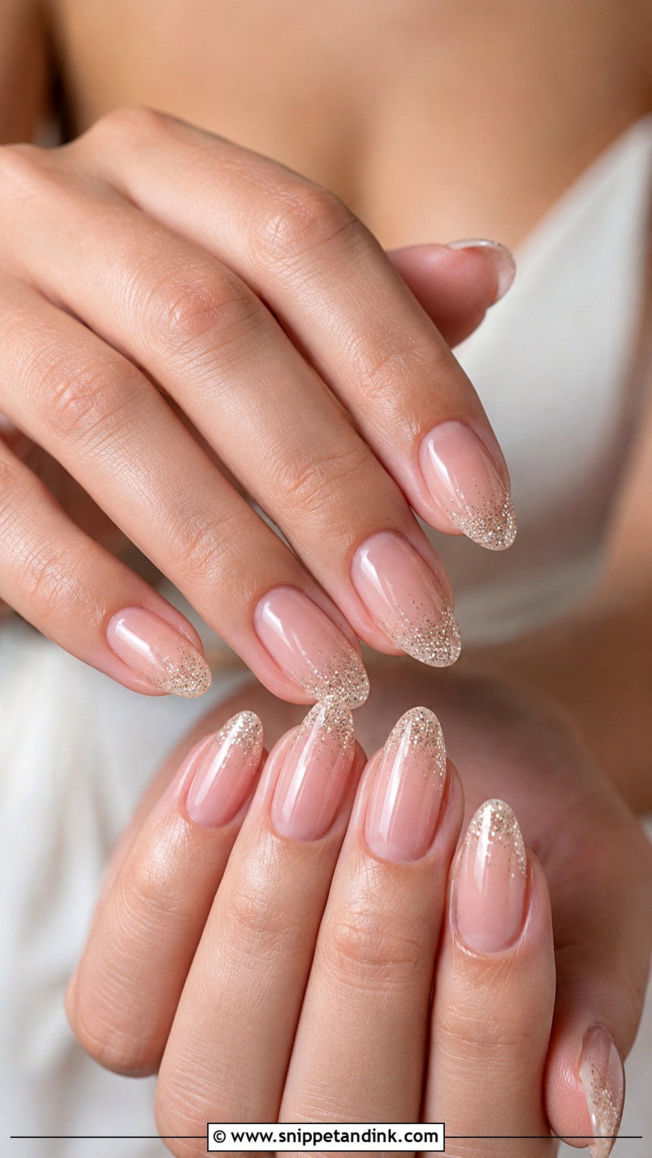 Glitter French Wedding Nails - Snippet and Ink - 20 French Nails for Wedding