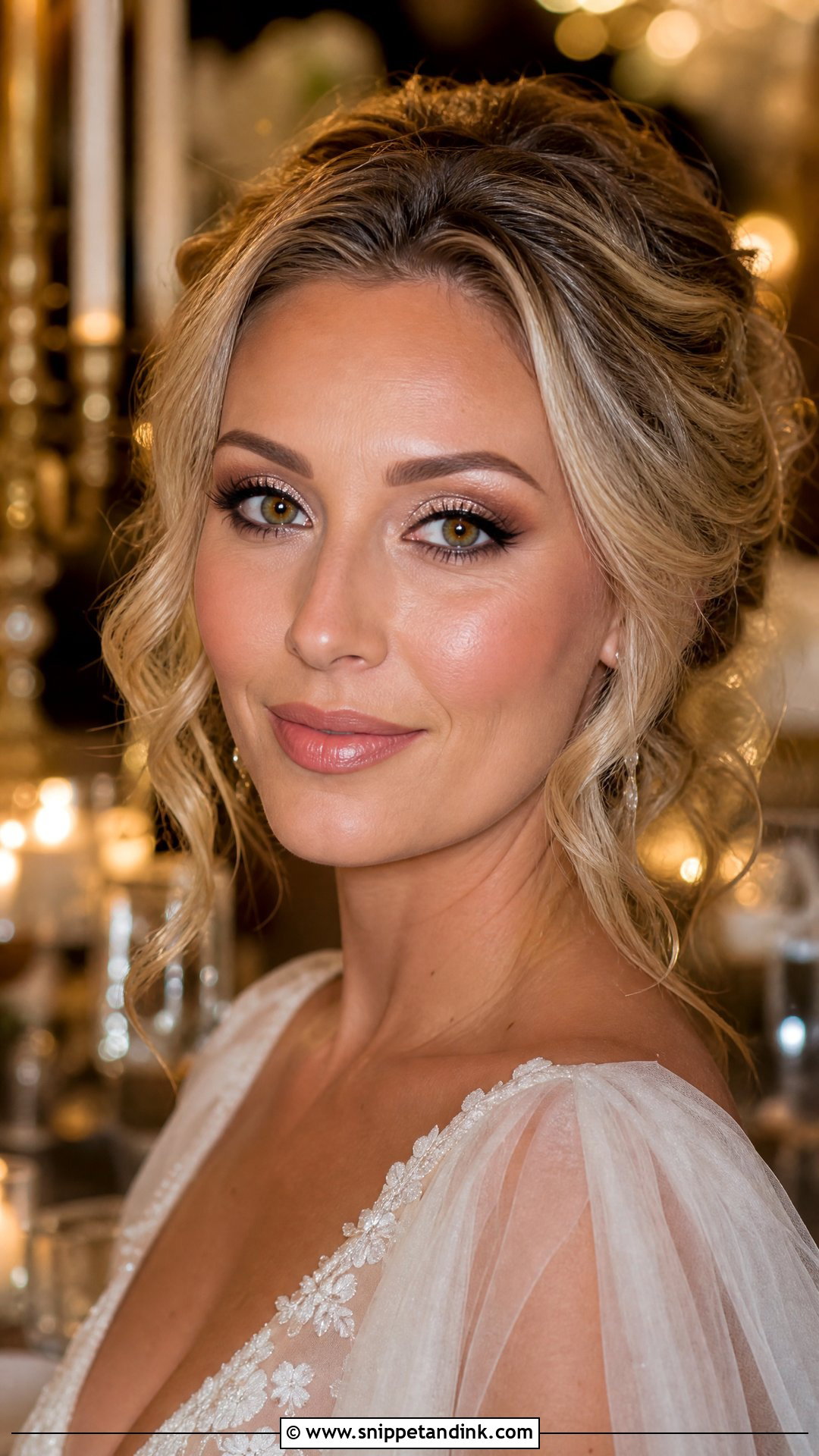 Glitter Halo Eye Bridal Makeup - Snippet and Ink - 20 Glitter Bridal Makeup Ideas