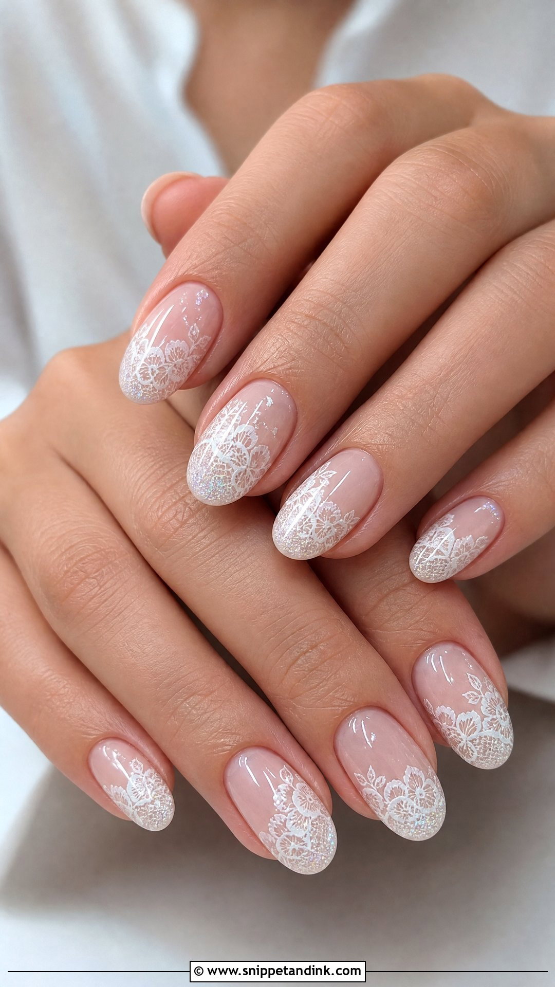 Glitter Lace Wedding Nails - Snippet and Ink - 25 Glitter Wedding Nails