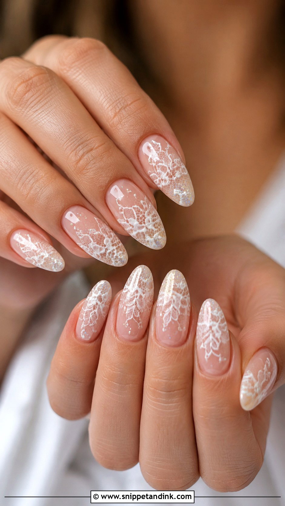 Glitter Lace Wedding Nails - Snippet and Ink - 20 Sparkly Wedding Nails