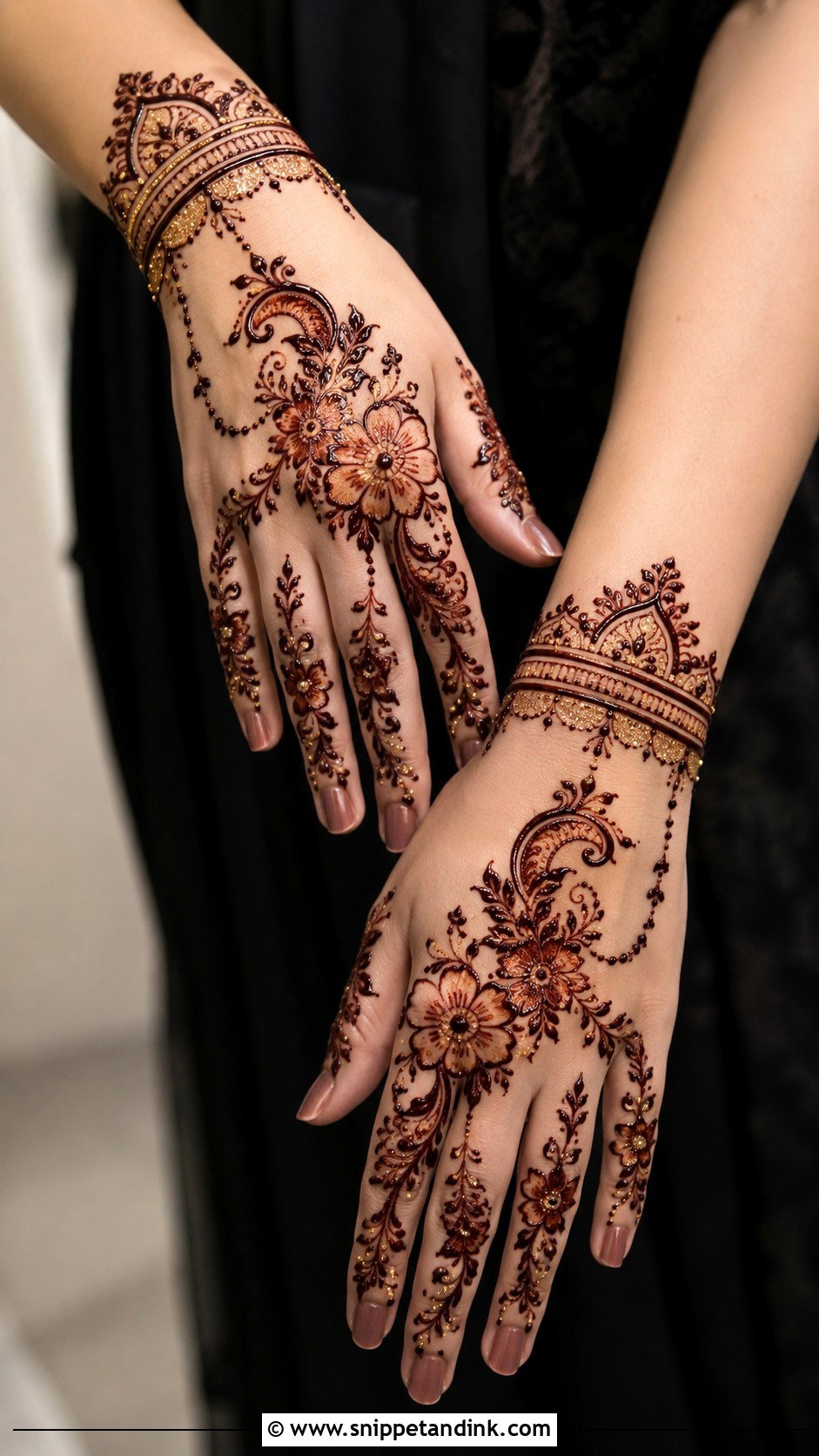 Glitter Mehndi Design - Snippet and Ink - 35 Henna (Mehndi) Design Ideas
