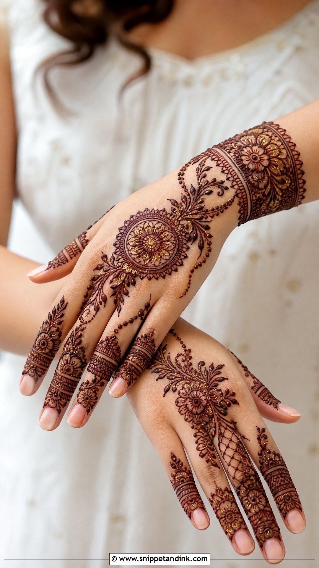 Glitter Mehndi Design - Snippet and Ink - 35 Mehndi Design Ideas