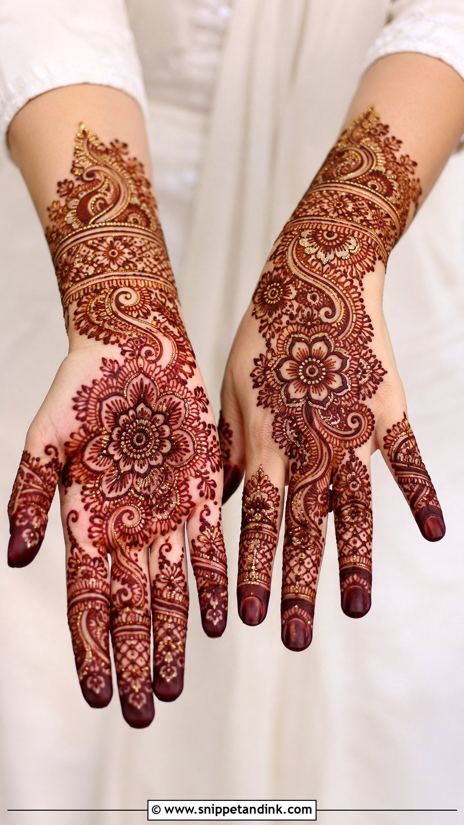 Glitter Mehndi Design For Hands - Snippet and Ink - 35 Trendy Mehndi Designs