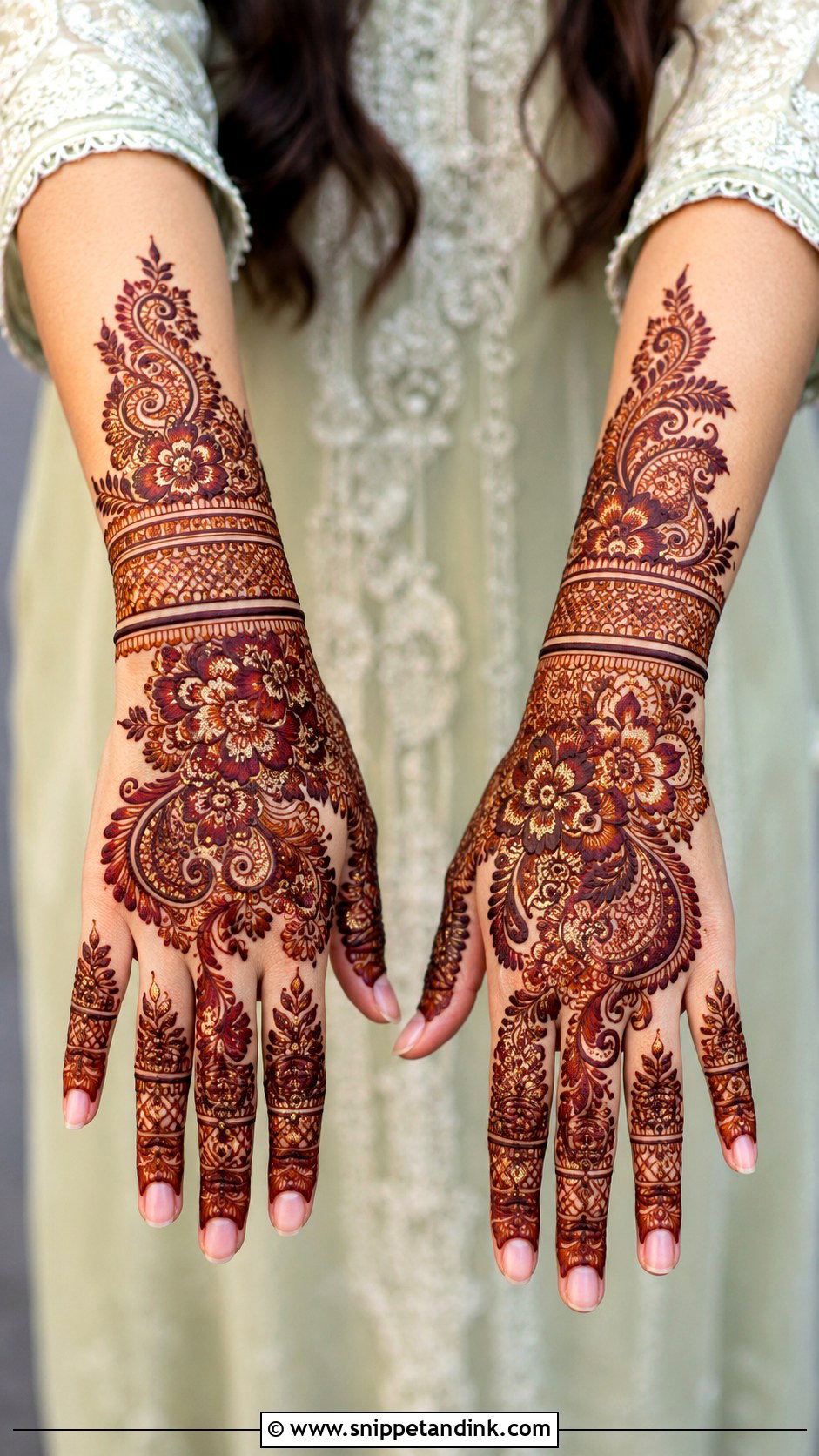 Glitter Mehndi Design For Party - Snippet and Ink - 35 Mehndi Designs Book