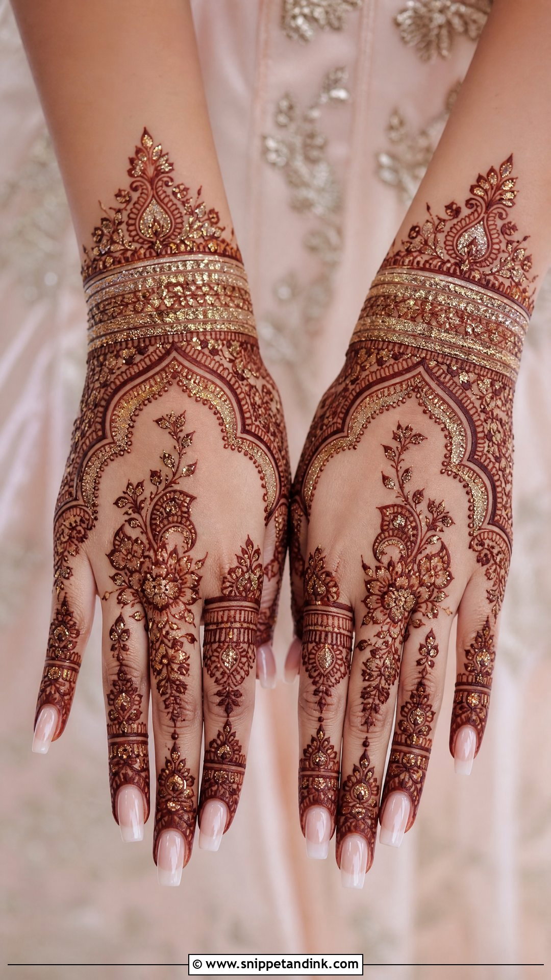 Glitter Mehrab Mehndi Design - Snippet and Ink - 30 Mehrab Mehndi Design Ideas
