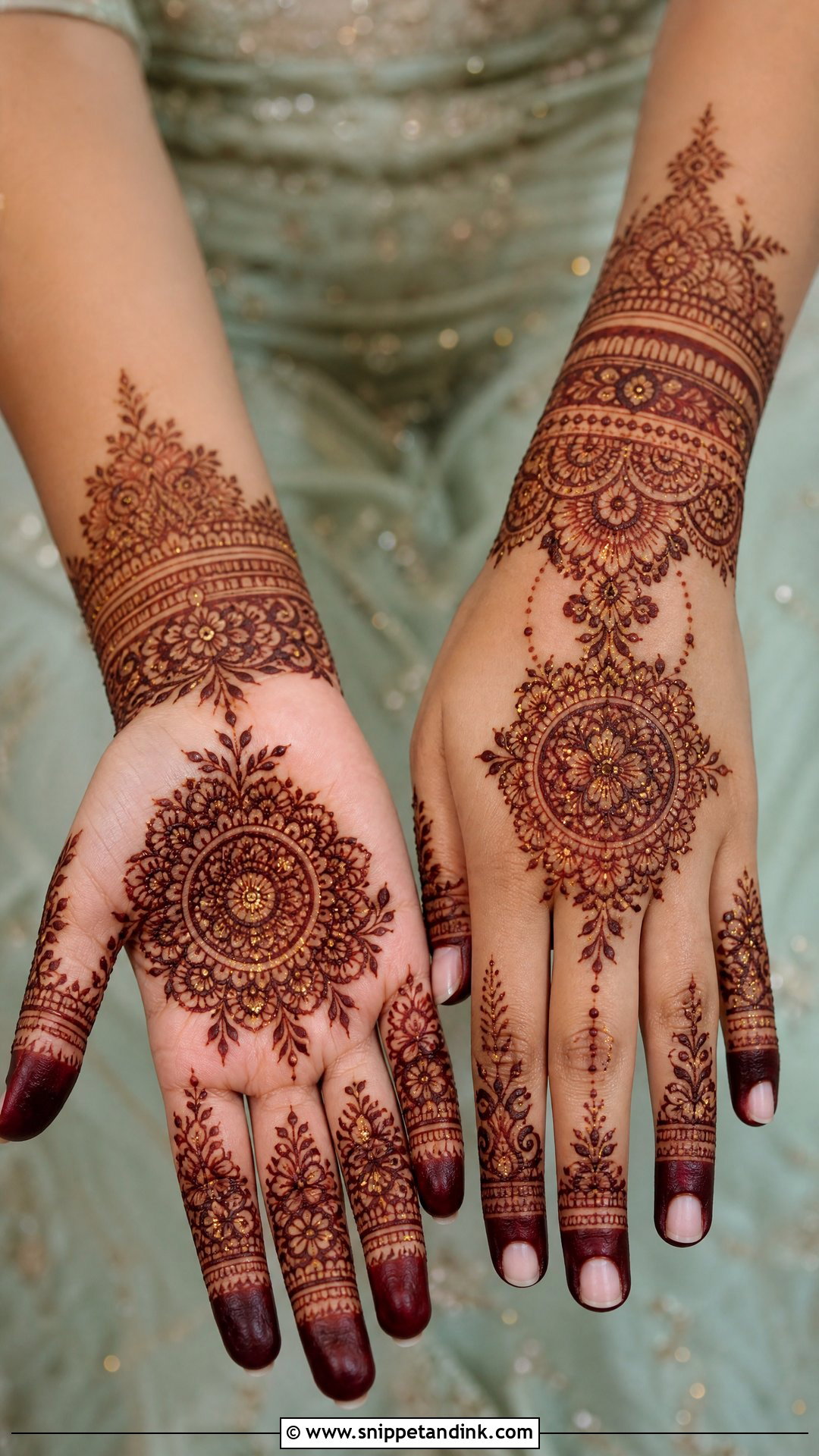 Glitter Nikah Mehndi Design - Snippet and Ink - 25 Nikah Mehndi Designs