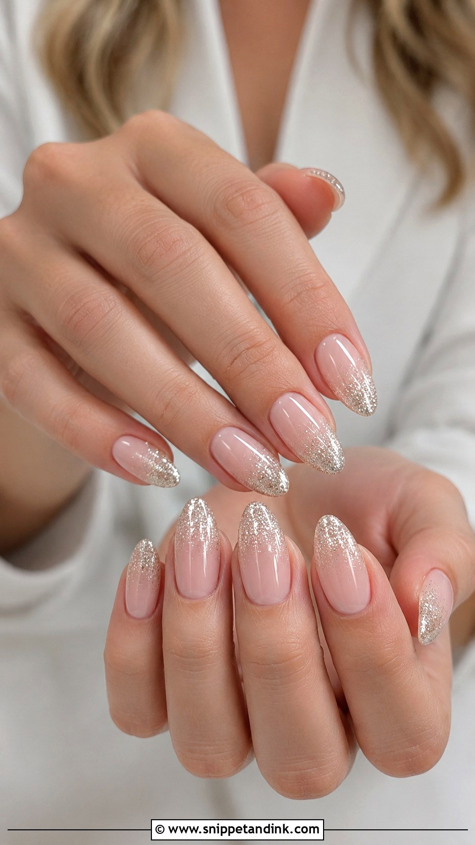 Glitter Ombre Acrylic Wedding Nails - Snippet and Ink - 20 Acrylic Wedding Day Nails for Bride