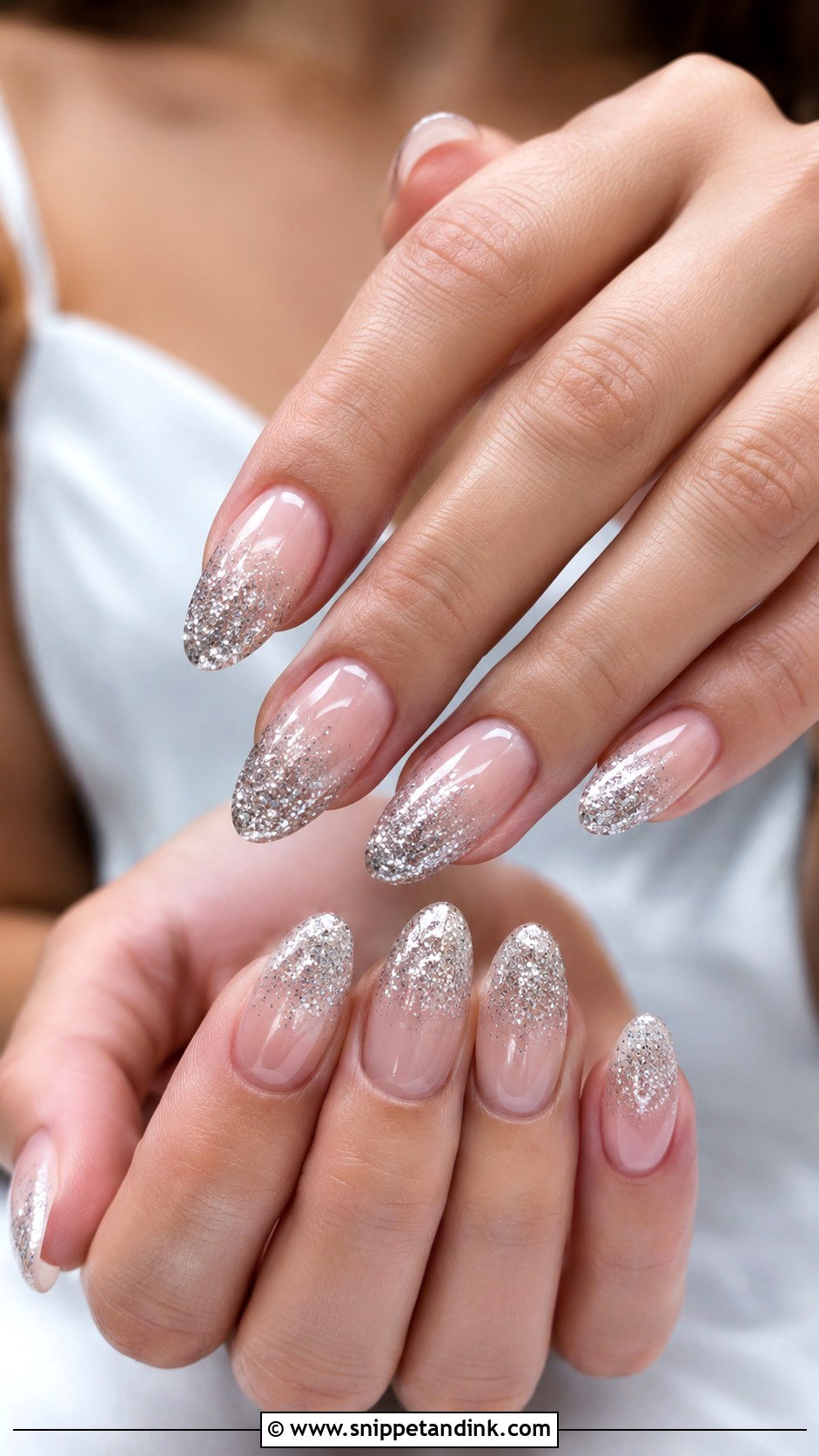 Glitter Ombre Almond Wedding Nails - Snippet and Ink - 20 Almond Shape Wedding Nails for Bride
