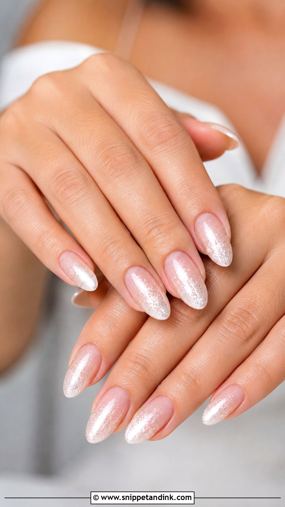 Glitter Ombre Almond Wedding Nails - Snippet and Ink - 20 Almond Shape Wedding Nails Bride