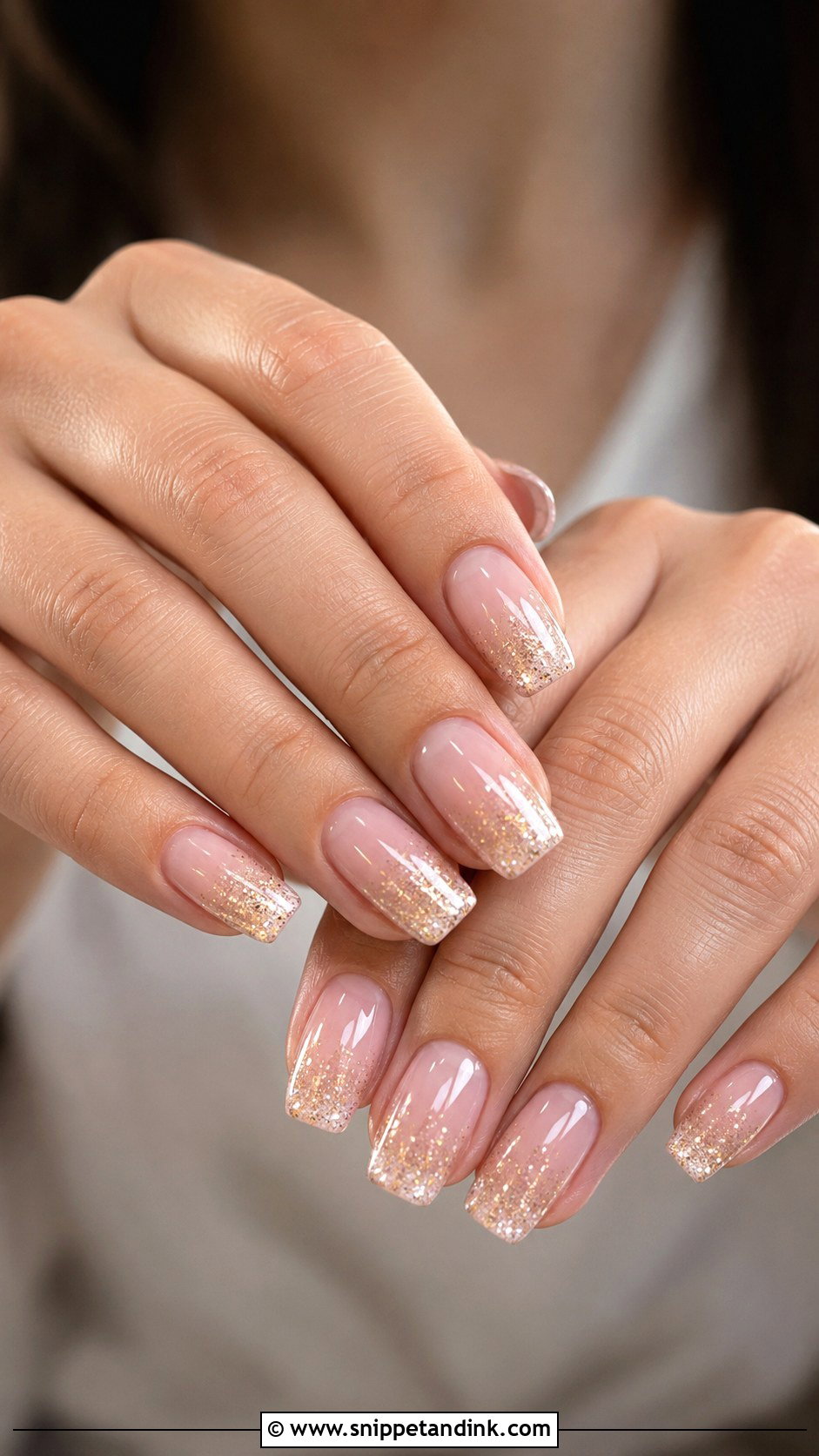 Glitter Ombre Bridal Gel Nails - Snippet and Ink - 20 Bridal Gel Nails Wedding Brides