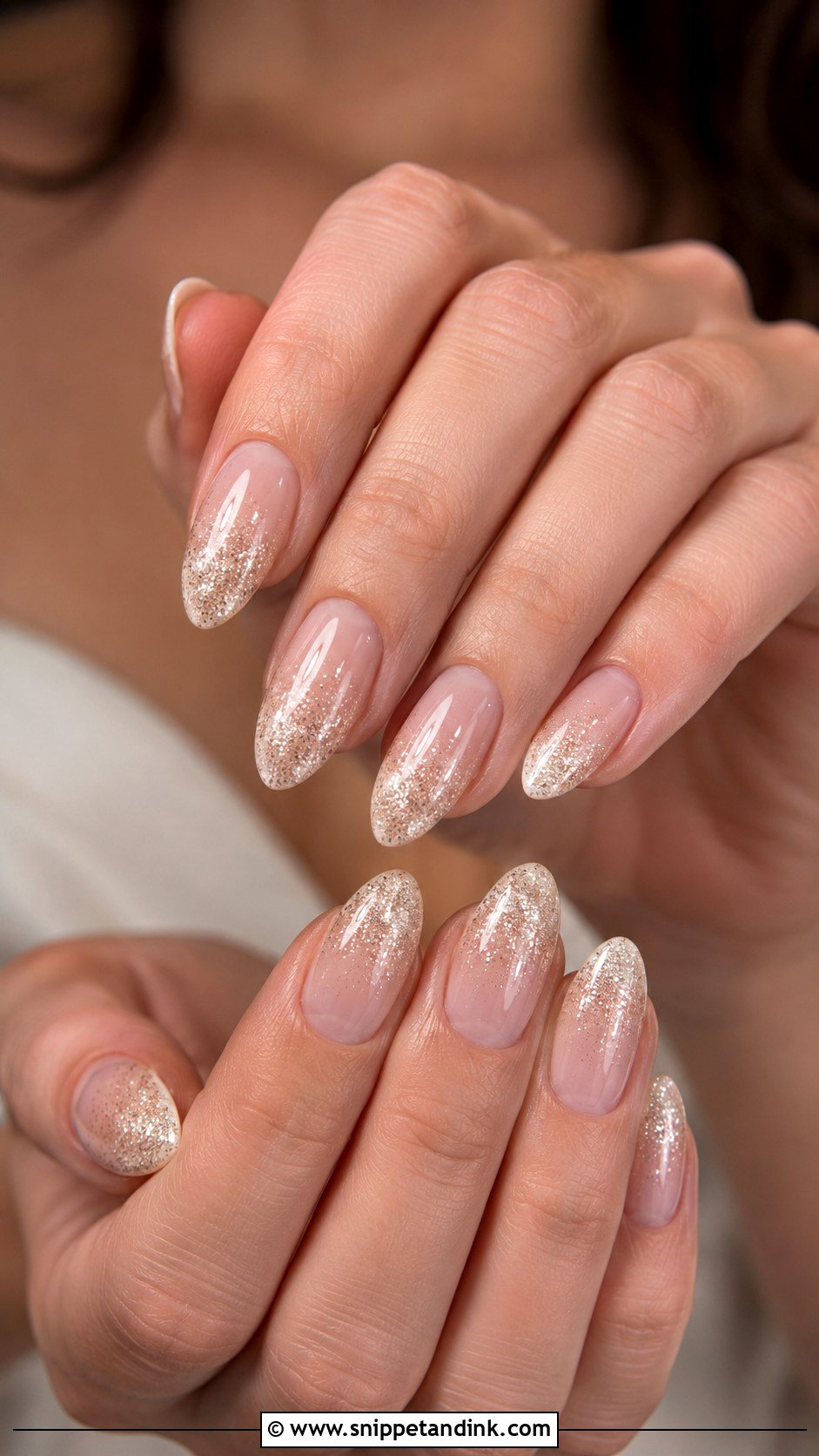 Glitter Ombre Bridal Gel Nails - Snippet and Ink - 20 Bridal Gel Nails Wedding