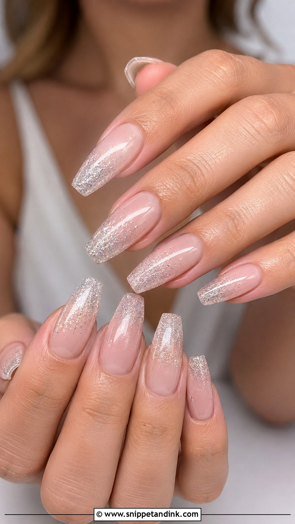 Glitter Ombre Bridal Nails - Snippet and Ink - 30 Bridal Nail Ideas