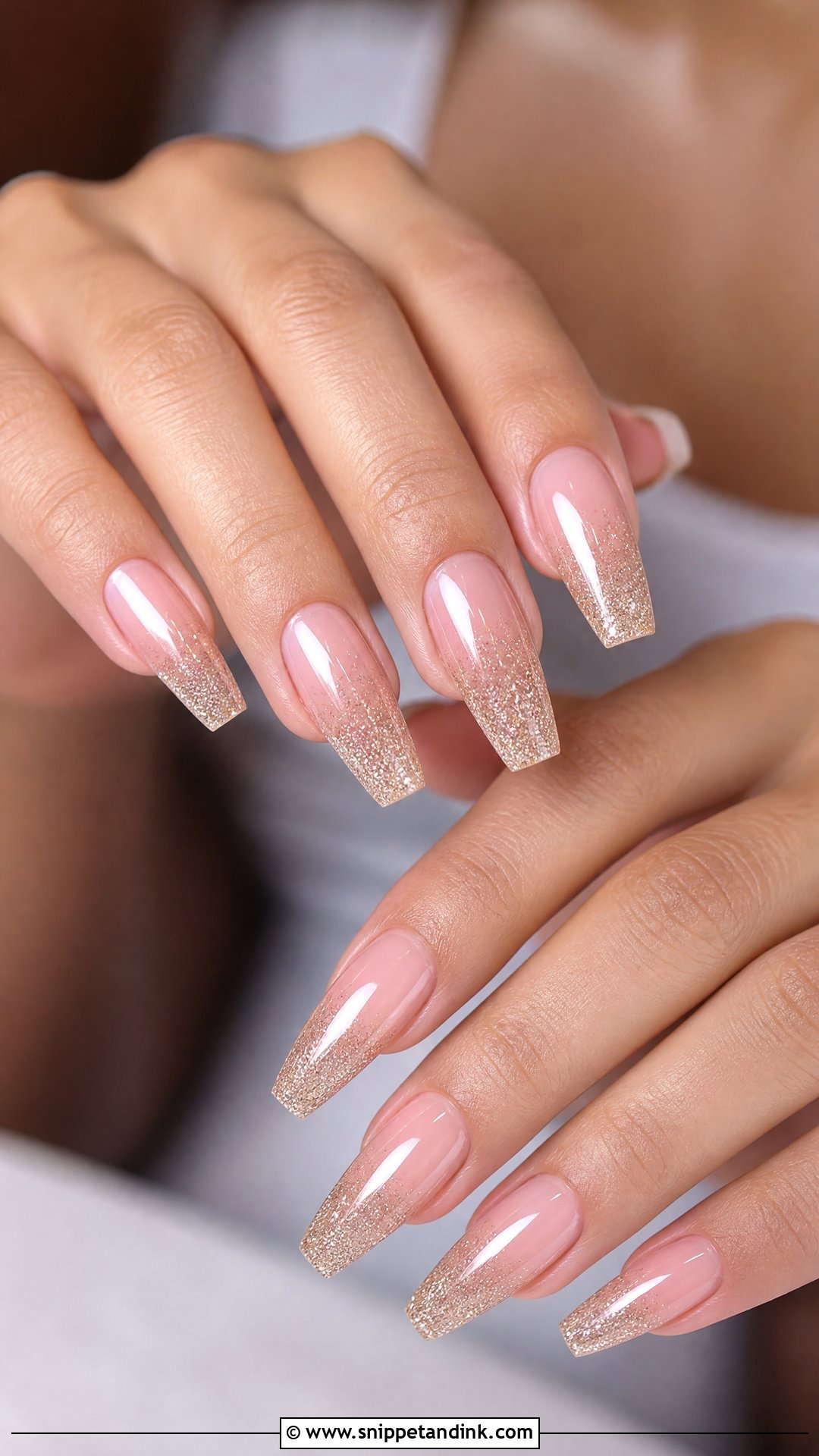 Glitter Ombre Bridal Nails - Snippet and Ink - 35 Bridal Nails
