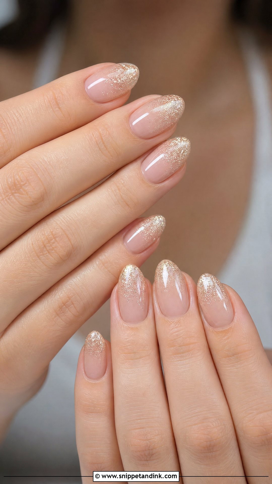 Glitter Ombre Bridal Nails - Snippet and Ink - 35 Bridal Nails Wedding