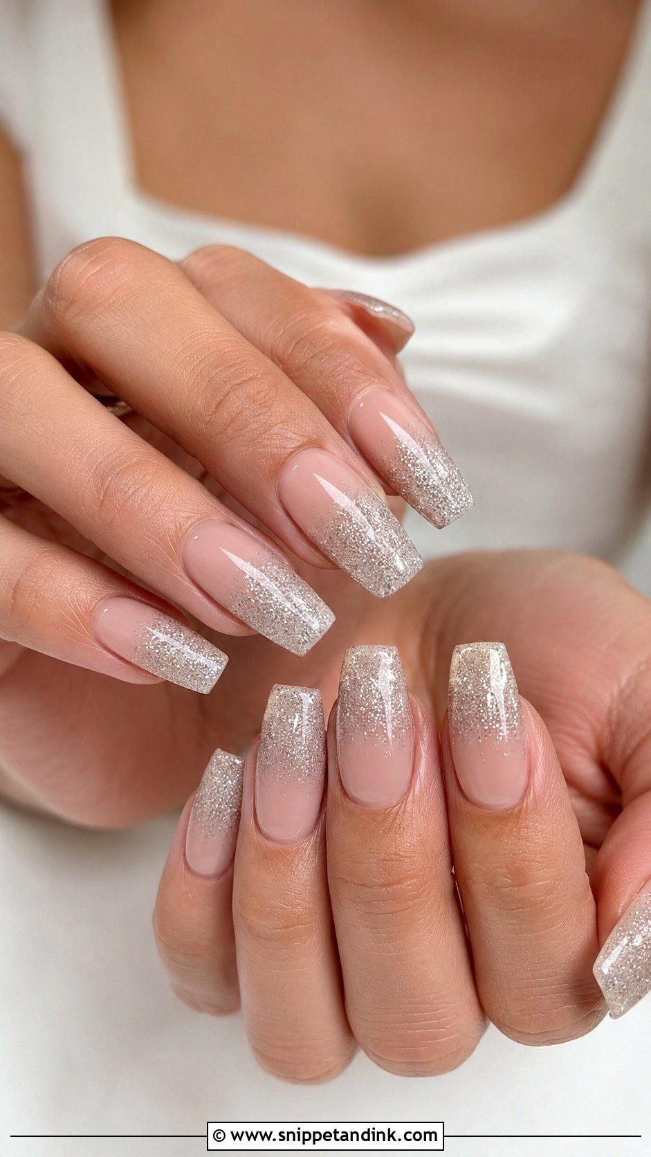 Glitter Ombre Bridal Nails - Snippet and Ink - 20 Glitter Bridal Nails