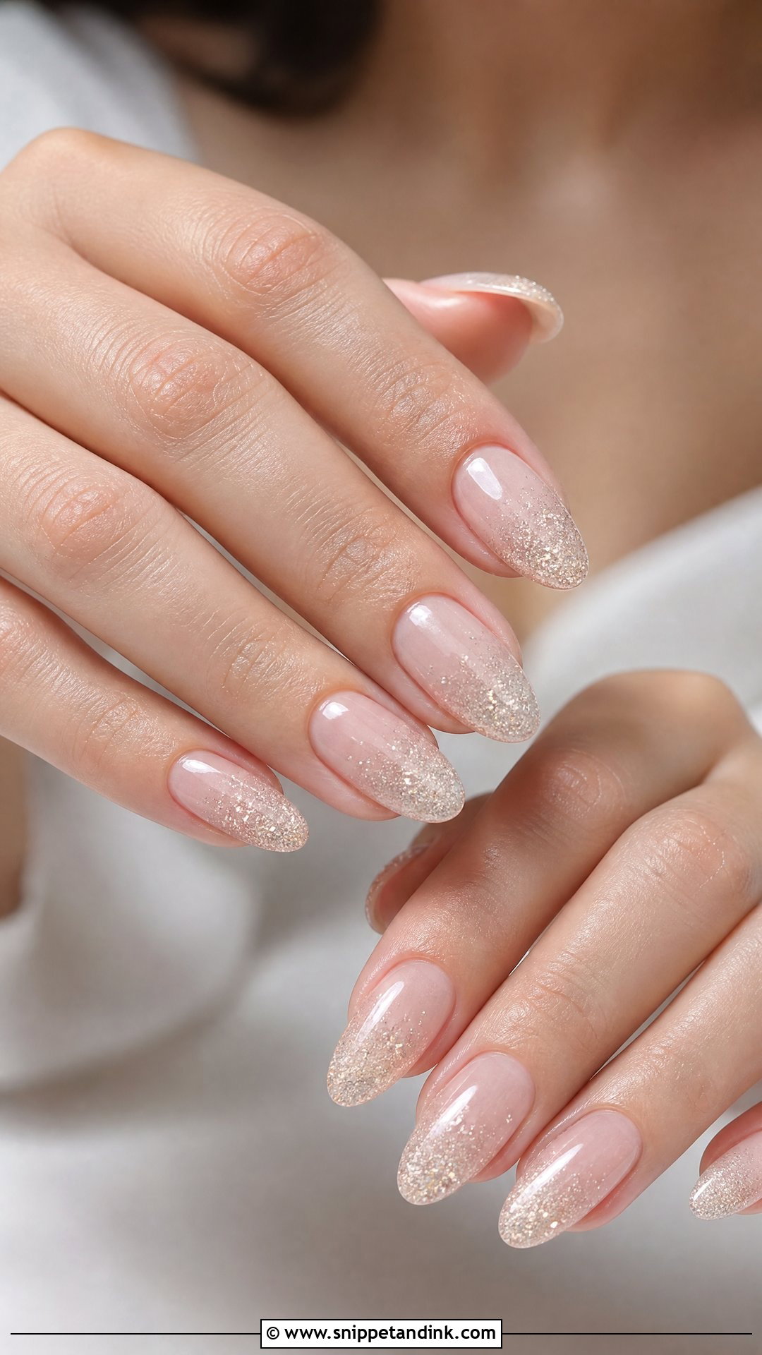 Glitter Ombre Bridal Nails - Snippet and Ink - 25 Wedding Nail Art for Bride Ideas