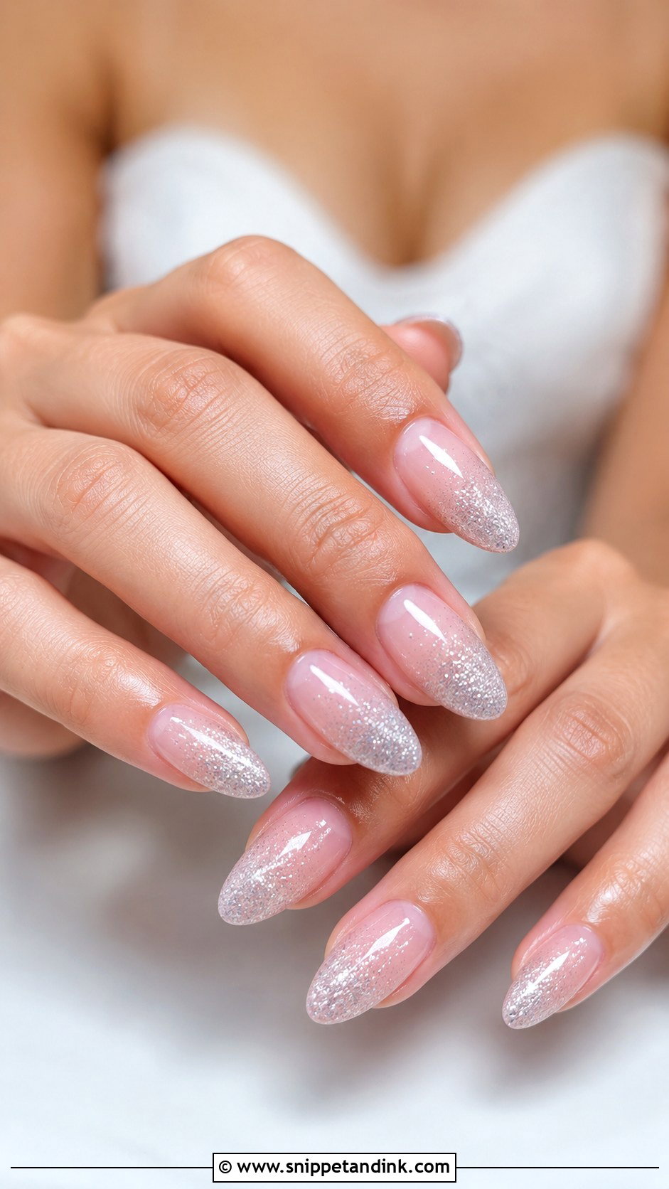 Glitter Ombre Bride Nail Extension - Snippet and Ink - 20 Nail Extension for Bride Ideas