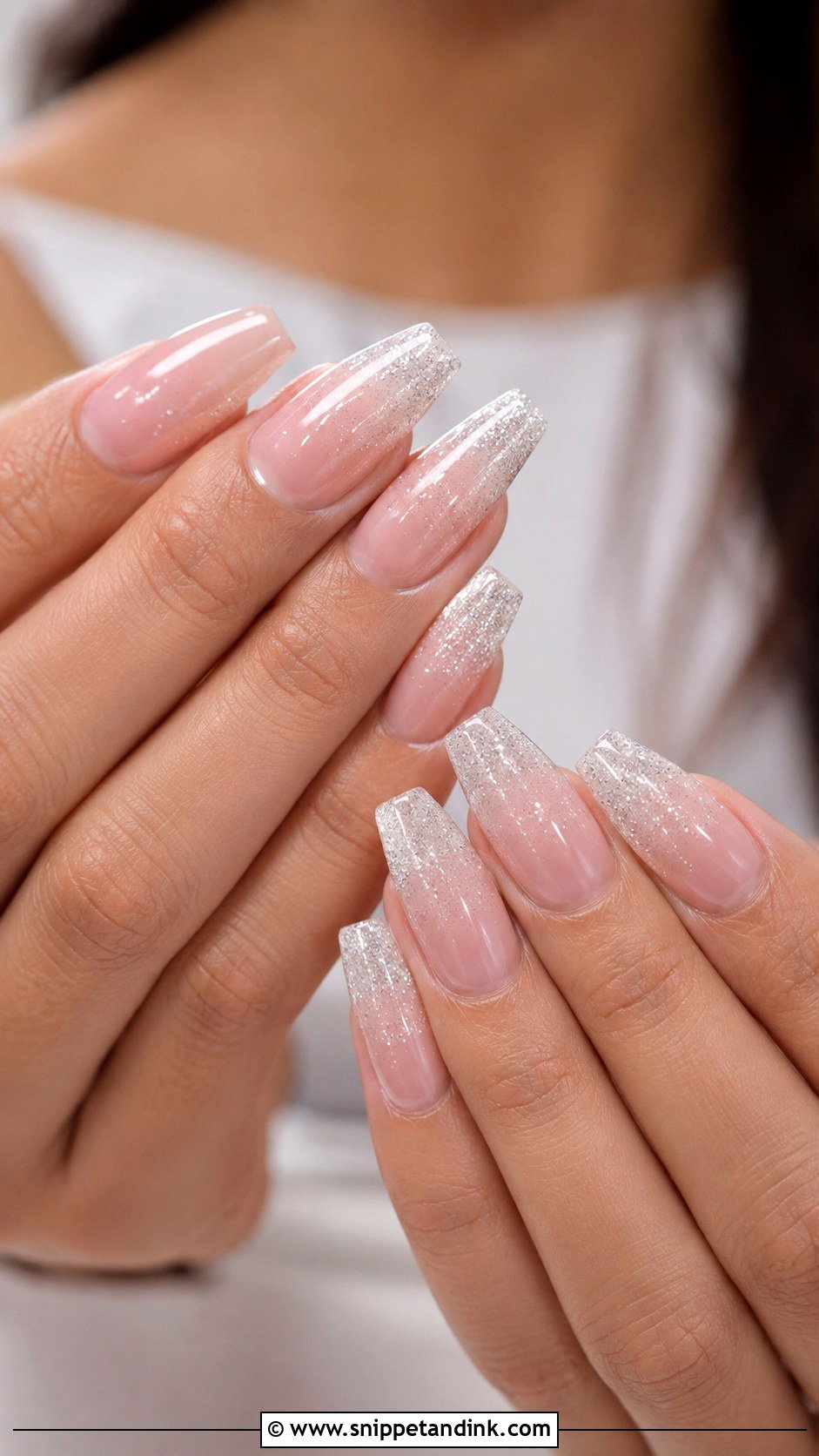 Glitter Ombre Bride Nails - Snippet and Ink - 30 Nails for the Bride Wedding