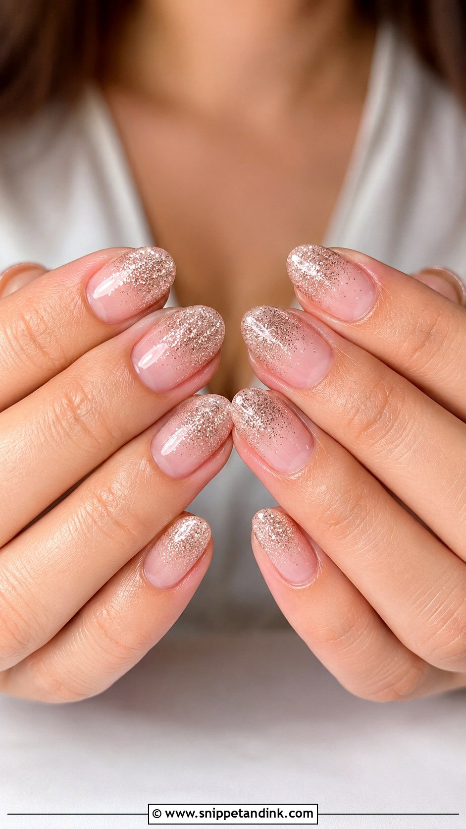 Glitter Ombre Gel X Wedding Nails - Snippet and Ink - 20 Gel X Wedding Nails