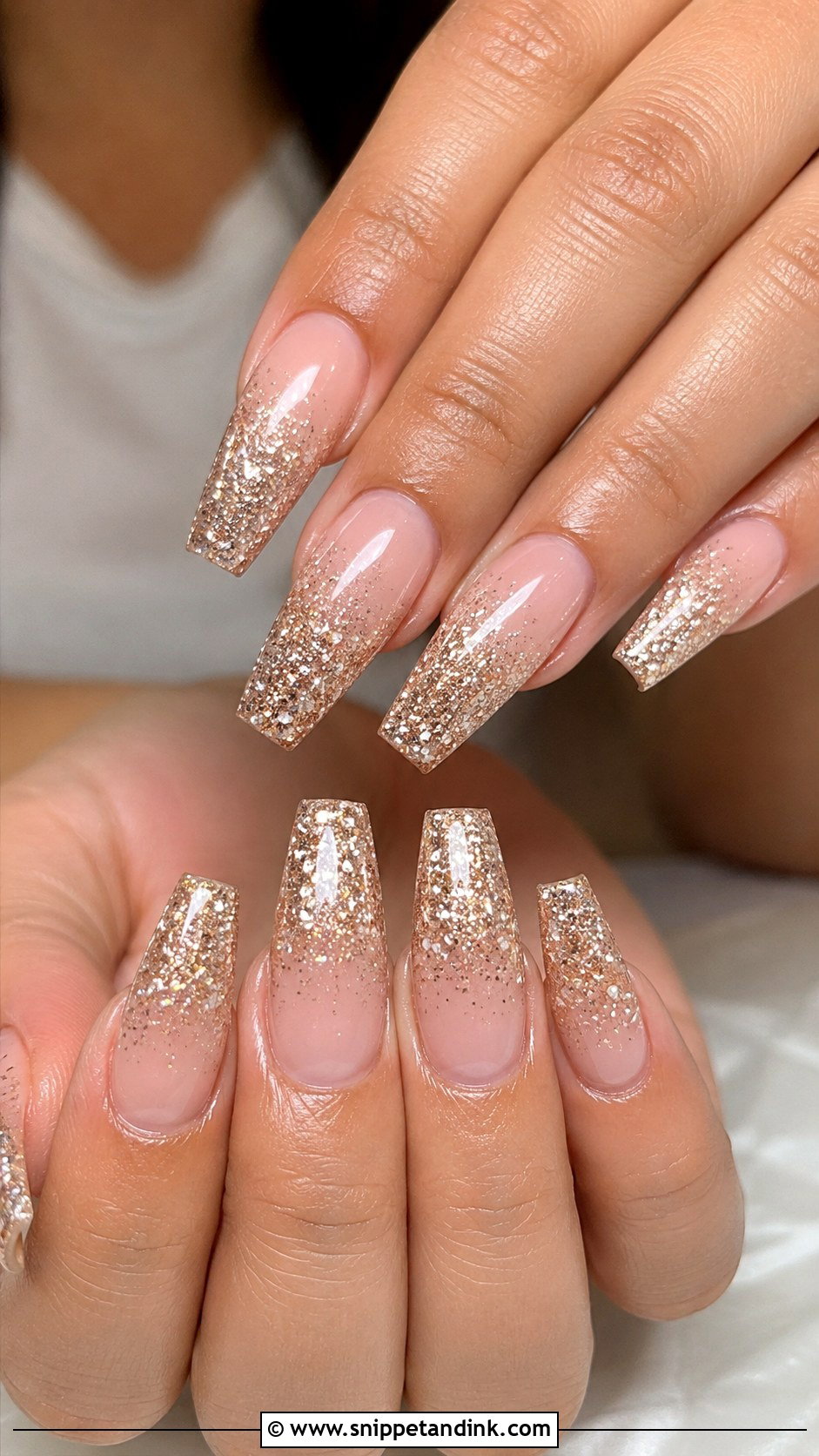 Glitter Ombre Indian Bridal Nails - Snippet and Ink - 20 Elegant Indian Bride Wedding Nails