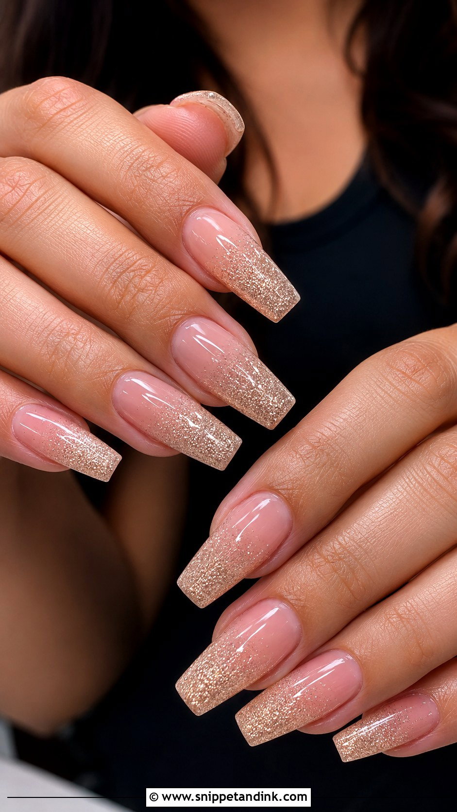 Glitter Ombre Nail Extensions - Snippet and Ink - 20 Nail Extension for Wedding Ideas