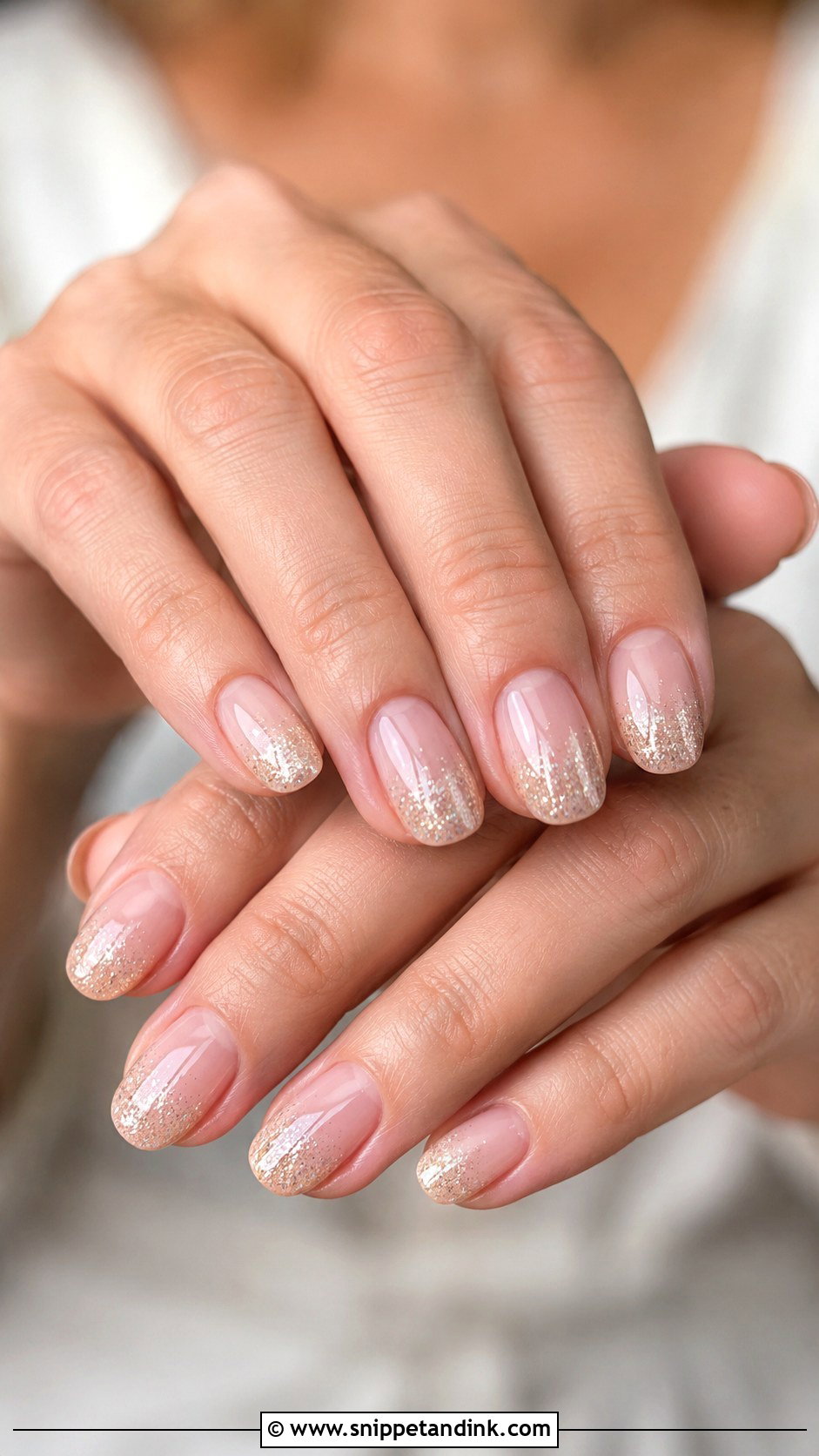Glitter Ombre Round Wedding Nails - Snippet and Ink - 20 Round Wedding Nails