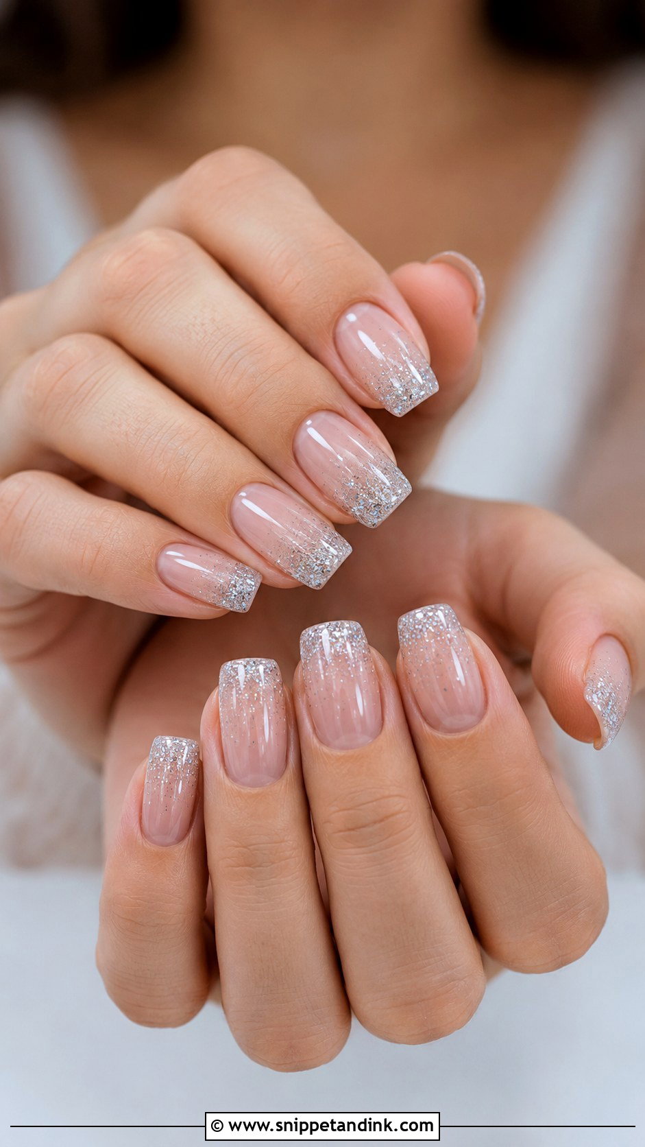 Glitter Ombre Square Wedding Nails - Snippet and Ink - 30 Wedding Nails Square