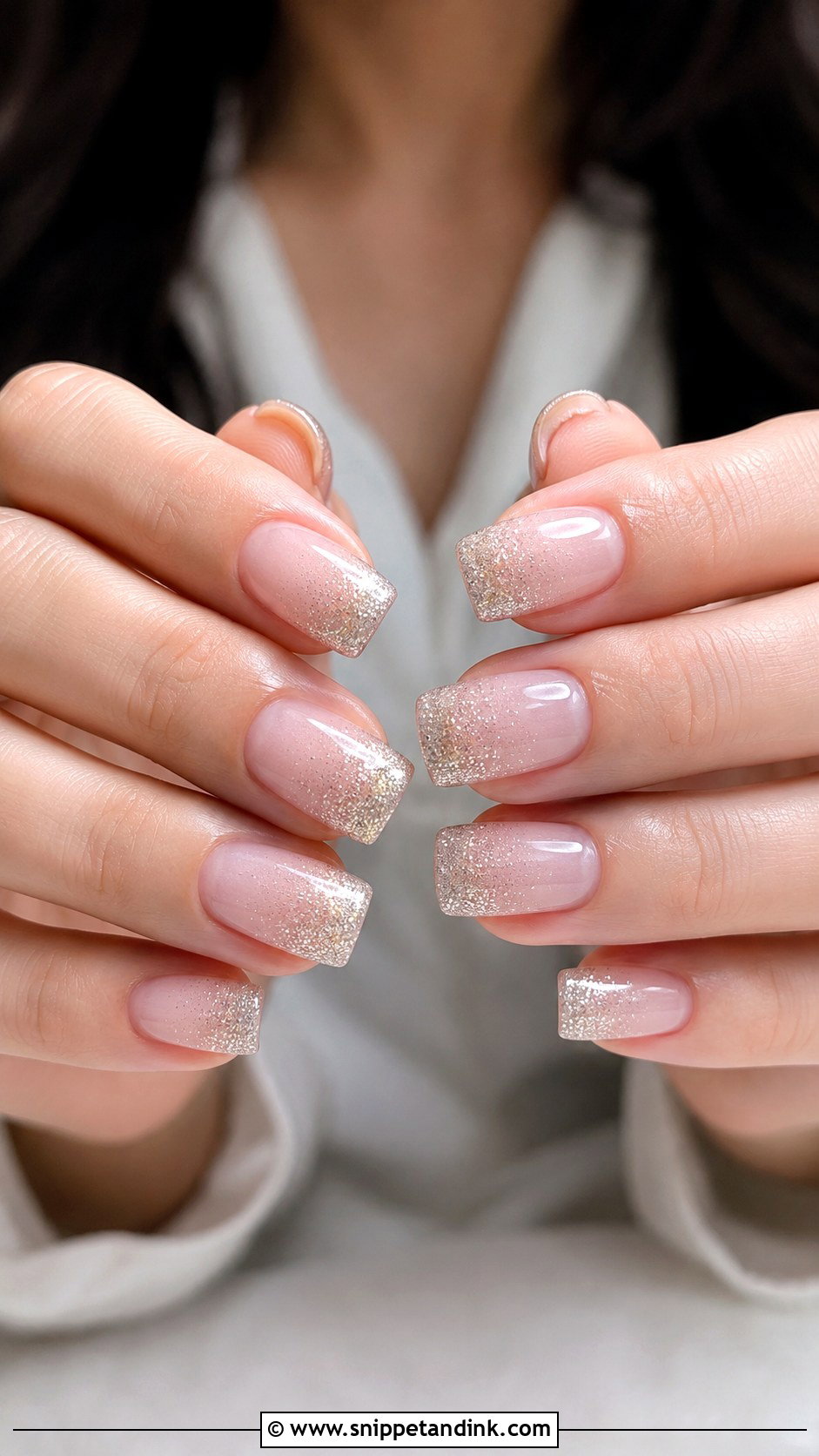 Glitter Ombre Square Wedding Nails - Snippet and Ink - 20 Square Wedding Day Nails