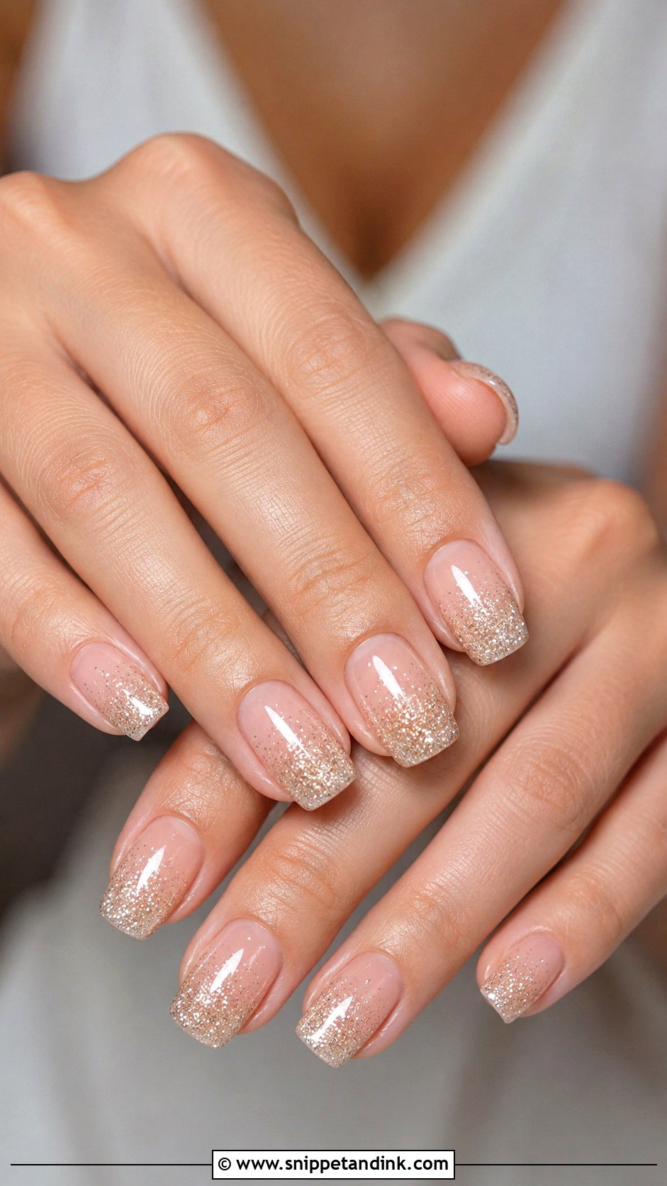 Glitter Ombre Squoval Wedding Nails - Snippet and Ink - 20 Squoval Wedding Nails