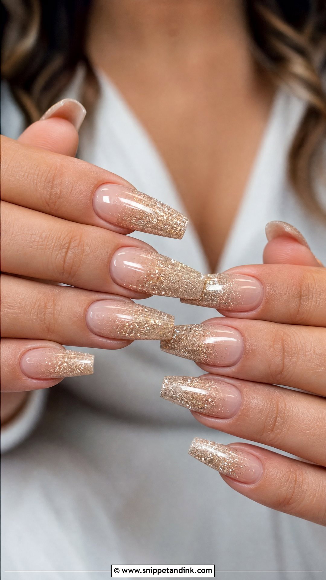 Glitter Ombre Wedding Acrylic Nails - Snippet and Ink - 25 Wedding Acrylic Nails