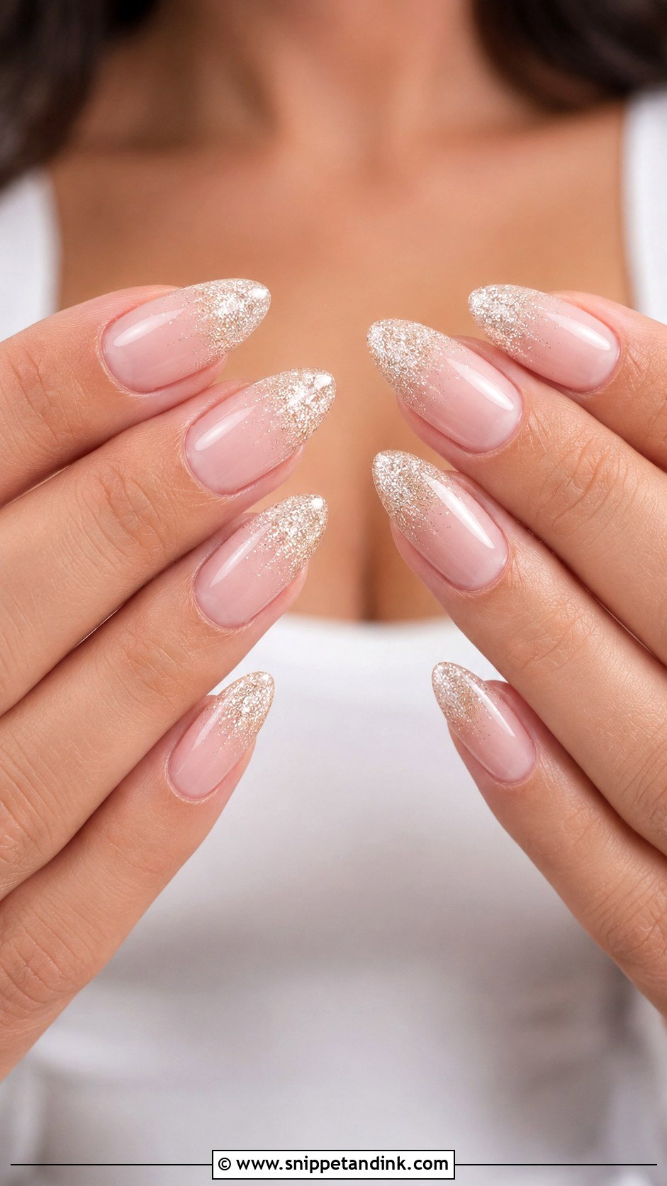 Glitter Ombre Wedding Almond Nails - Snippet and Ink - 20 Almond Nails Designs Wedding