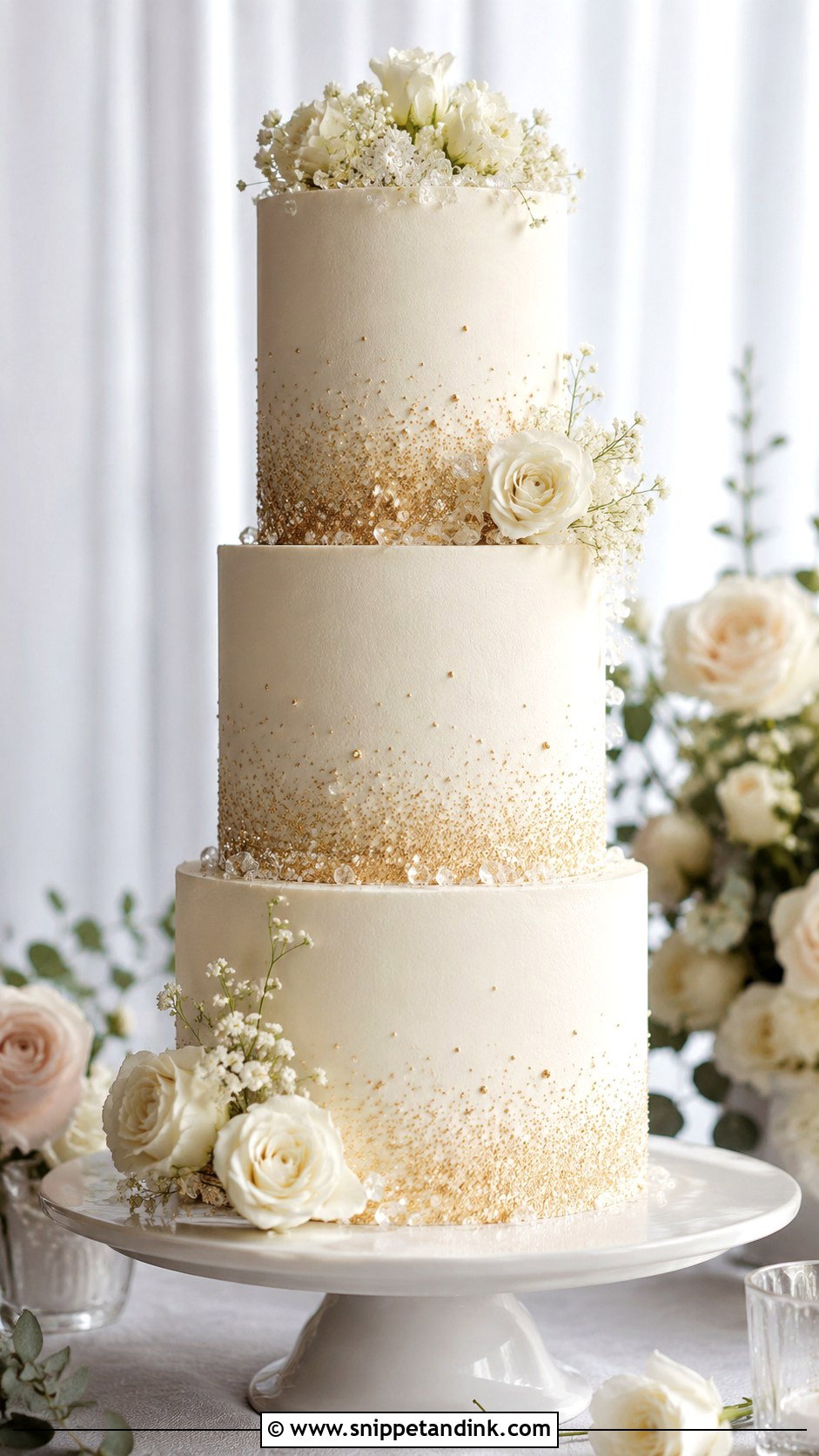 Glitter Ombre Wedding Cake - Snippet and Ink - 30 Sparkle Wedding Cake Ideas