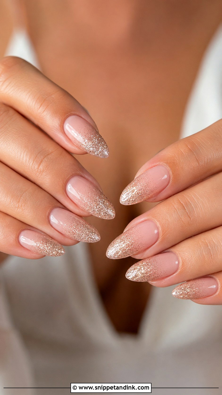 Glitter Ombre Wedding Nail Extensions - Snippet and Ink - 20 Wedding Nail Extensions Ideas