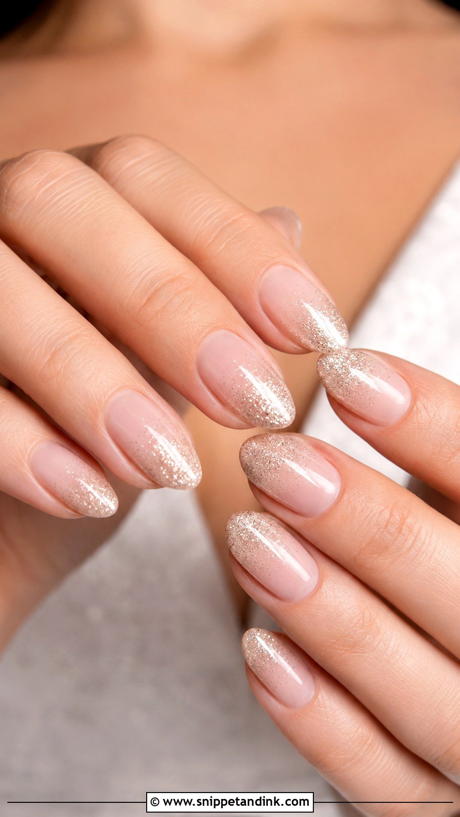 Glitter Ombre Wedding Nails - Snippet and Ink - 20 Dream Wedding Nails