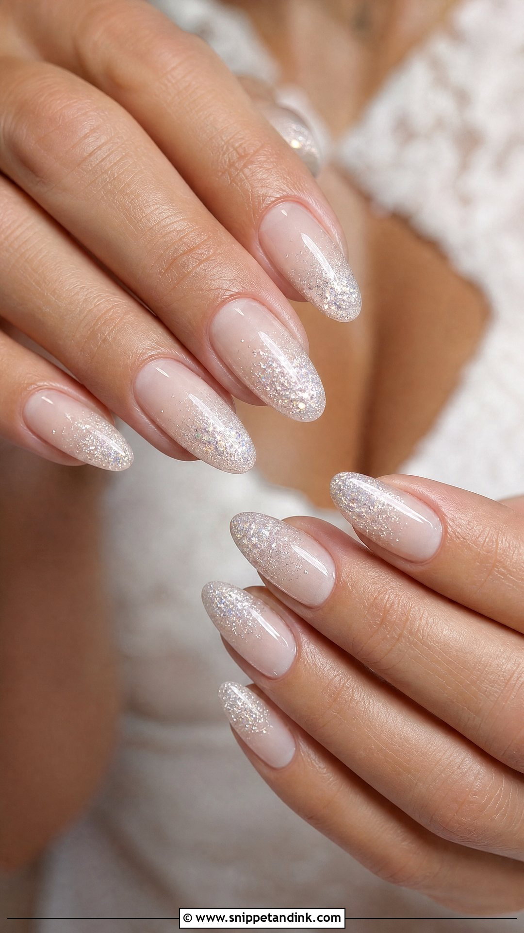 Glitter Ombre Wedding Nails - Snippet and Ink - 35 Wedding Day Nails