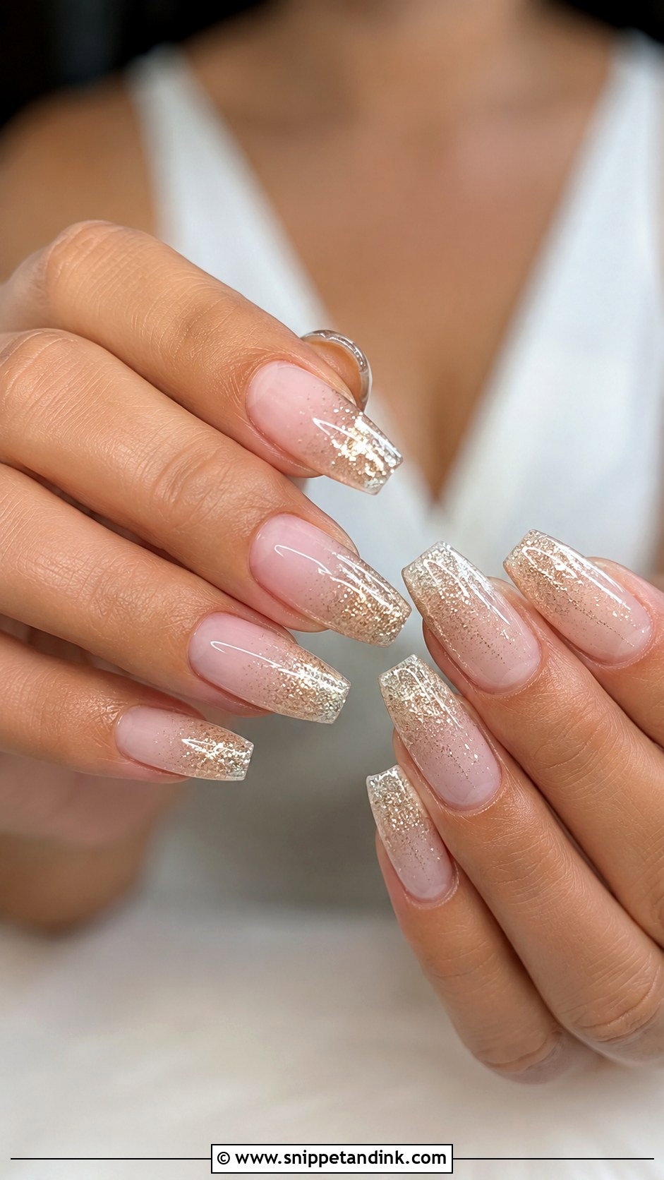 Glitter Ombre Wedding Nails For Bride - Snippet and Ink - 20 Cute Wedding Nails the Bride