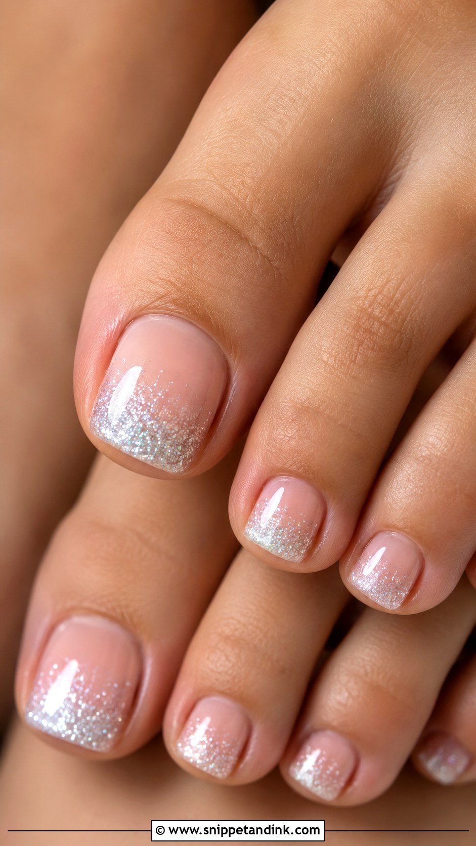 Glitter Ombre Wedding Toe Nails - Snippet and Ink - 30 Wedding Toe Nails