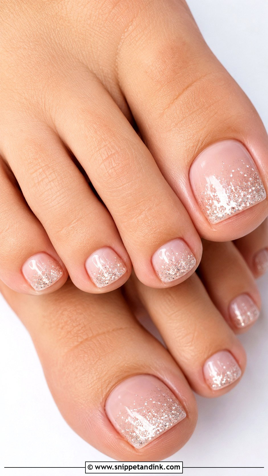 Glitter Ombre Wedding Toe Nails - Snippet and Ink - 20 Bride Toe Nails Wedding