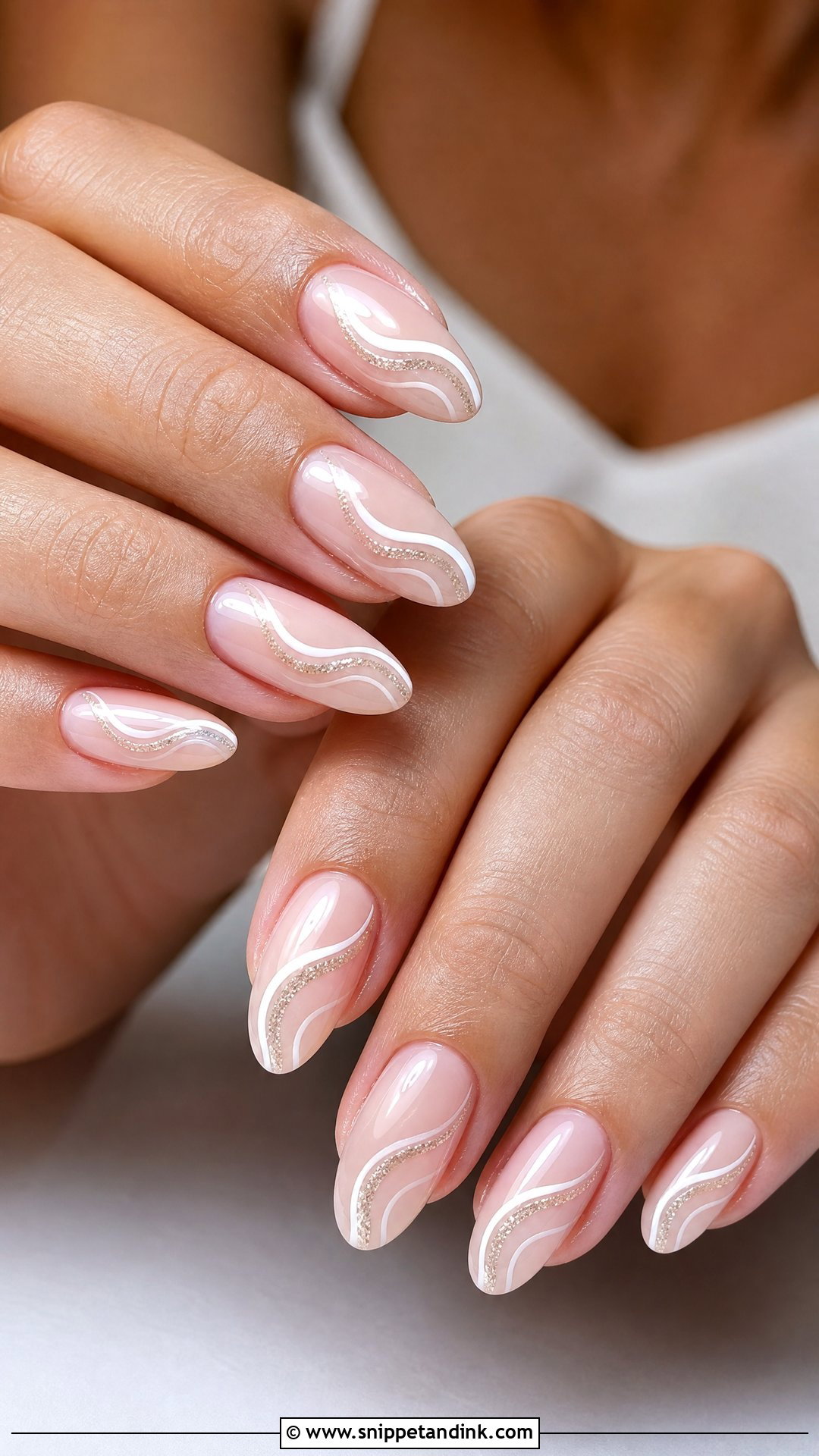 Glitter Swirl Wedding Nails - Snippet and Ink - 25 Glitter Wedding Nails
