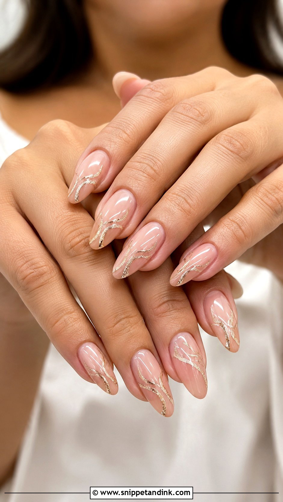 Glitter Swirl Wedding Nails - Snippet and Ink - 20 Sparkly Wedding Nails